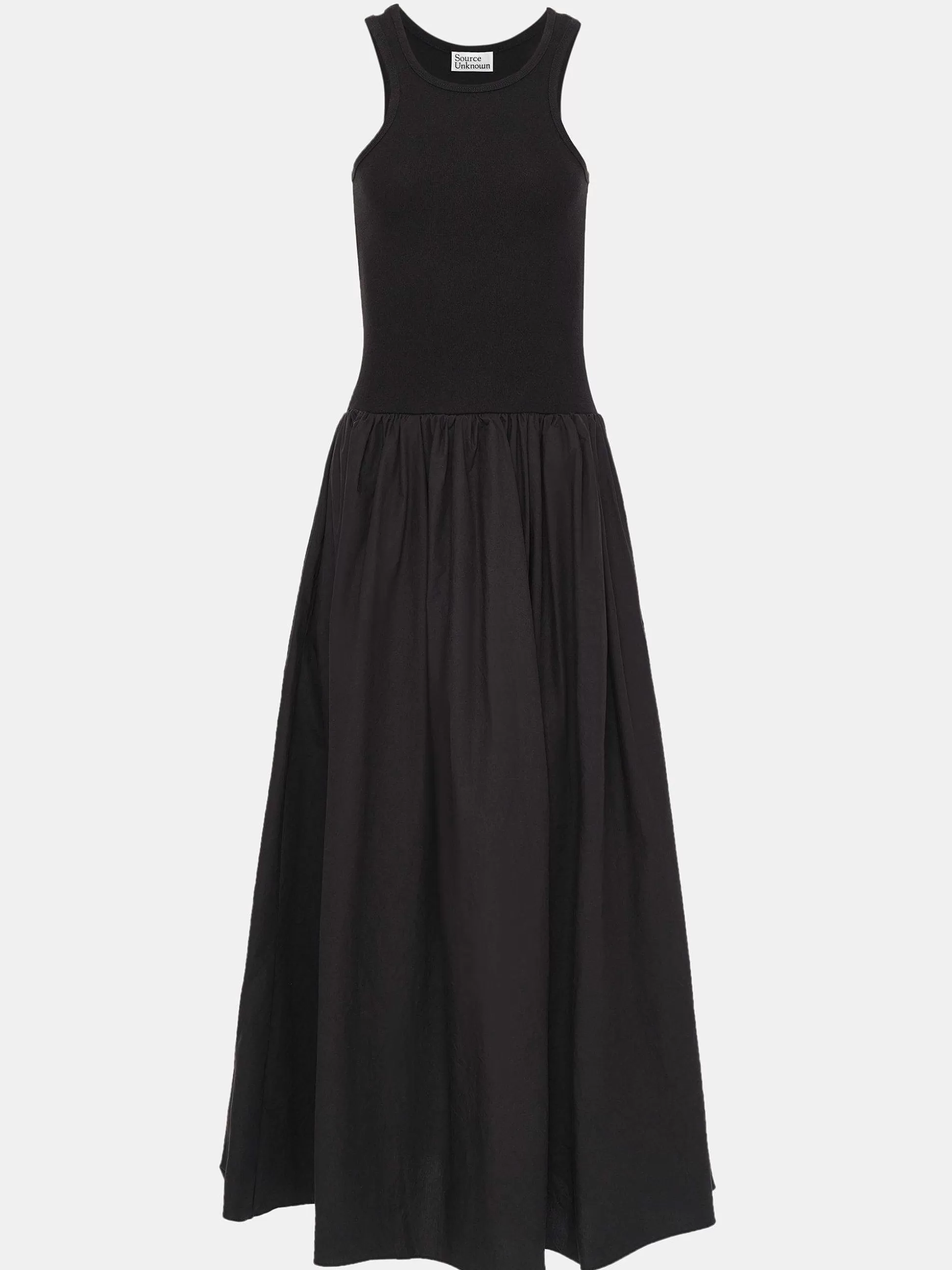 Women Source Unknown Dresses-Amal Drop Waist Racer Tank Dress, Black