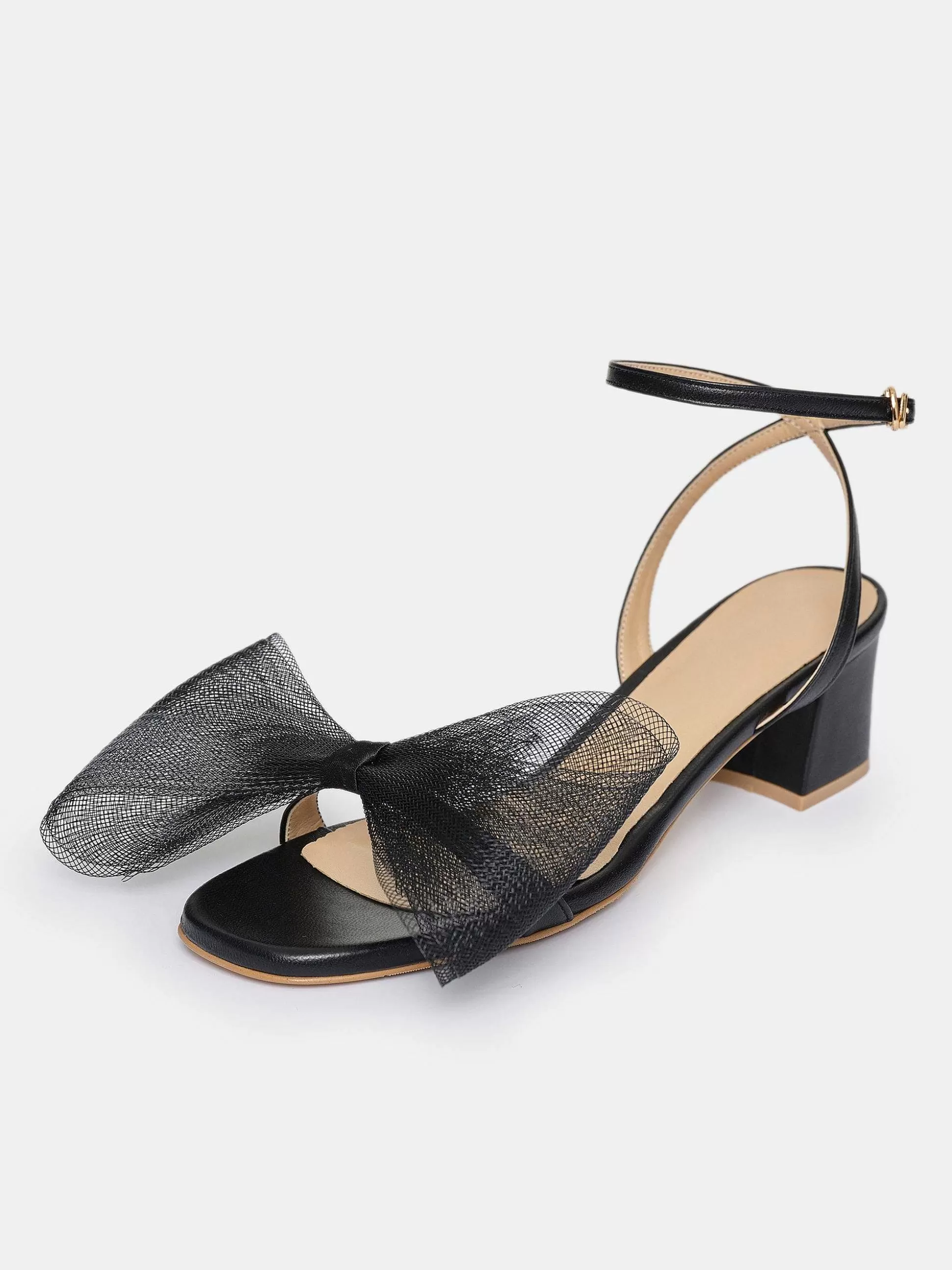 Women Source Unknown Shoes & Bags-Apogeo Tulle Bow Sandals, Black
