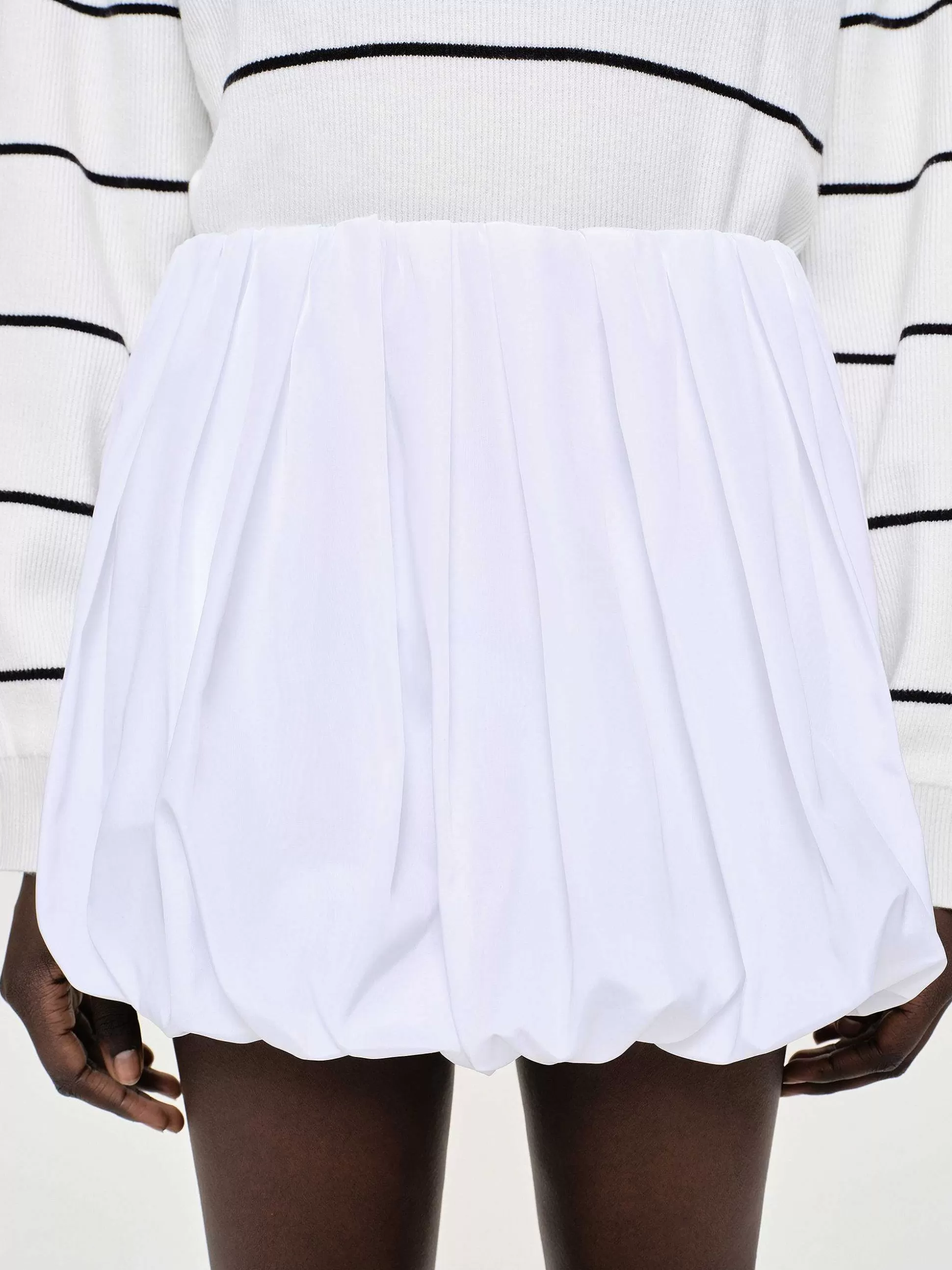 Women Source Unknown Clothing-Balloon Miniskirt, White