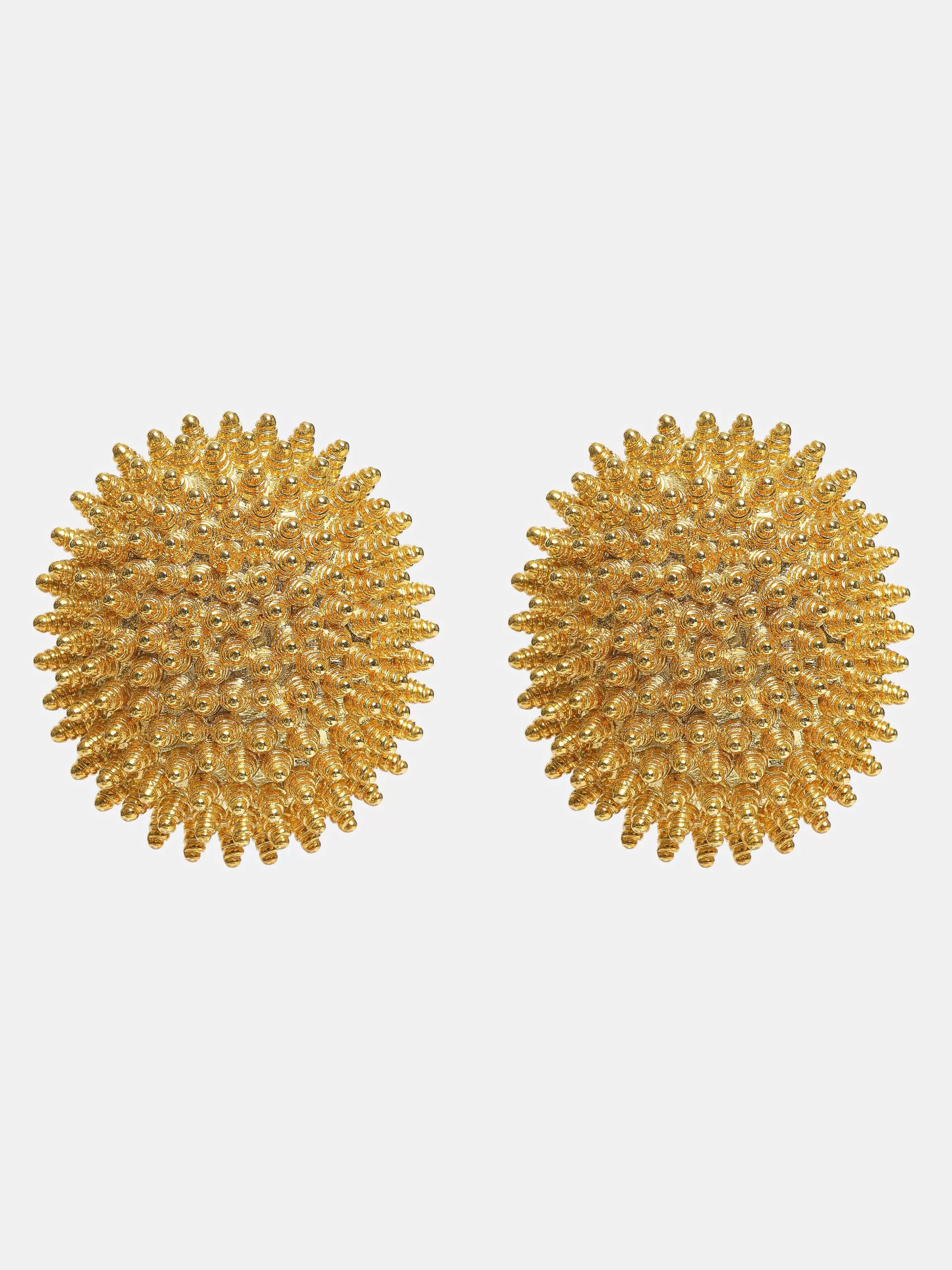 Women Source Unknown Accessories-Beaded Ball Earrings, Gold