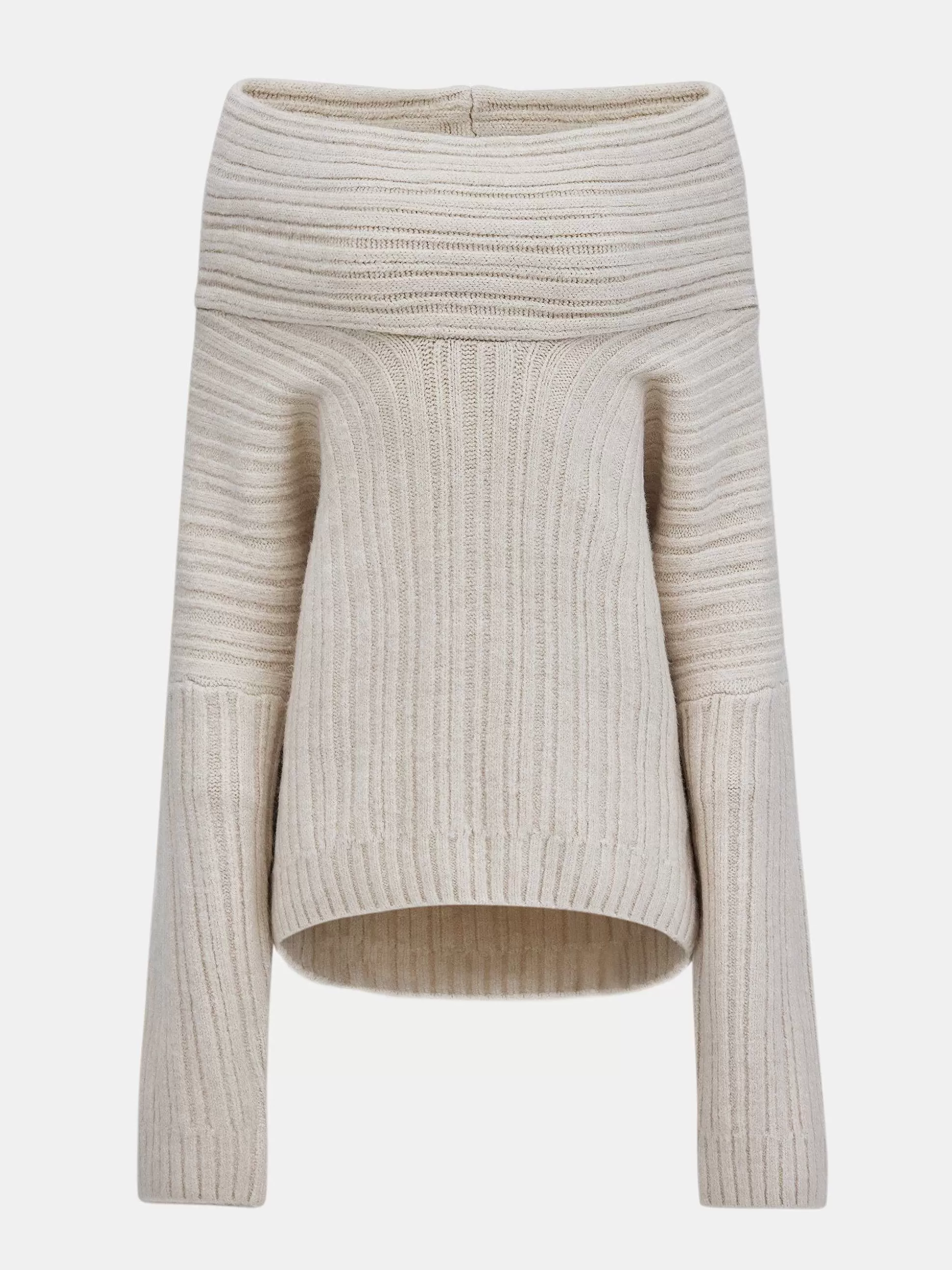 Women Source Unknown Accessories-Becca Oversized High Roll Knit Pullover, Birch