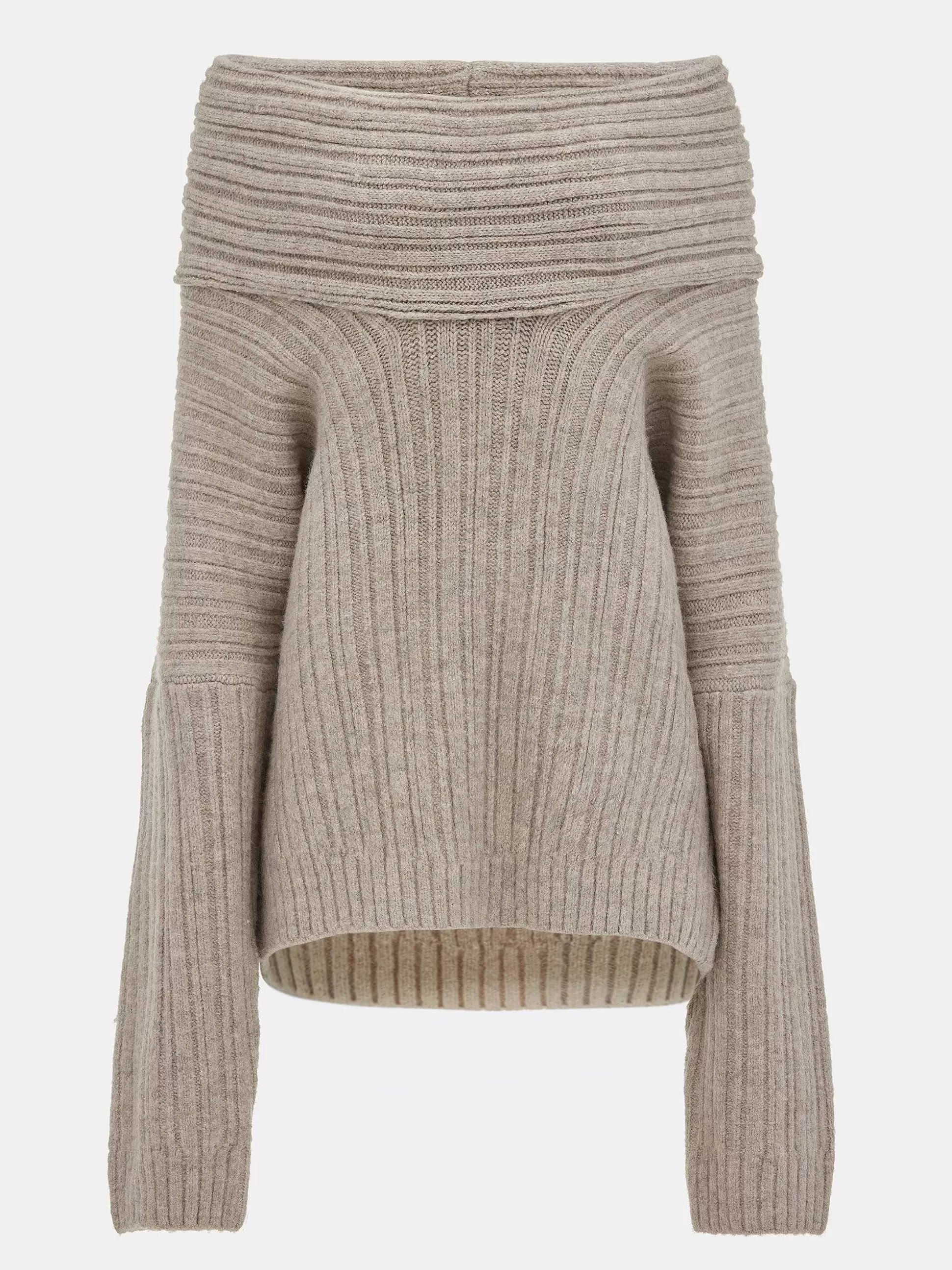 Women Source Unknown Accessories-Becca Oversized High Roll Knit Pullover, Coconut