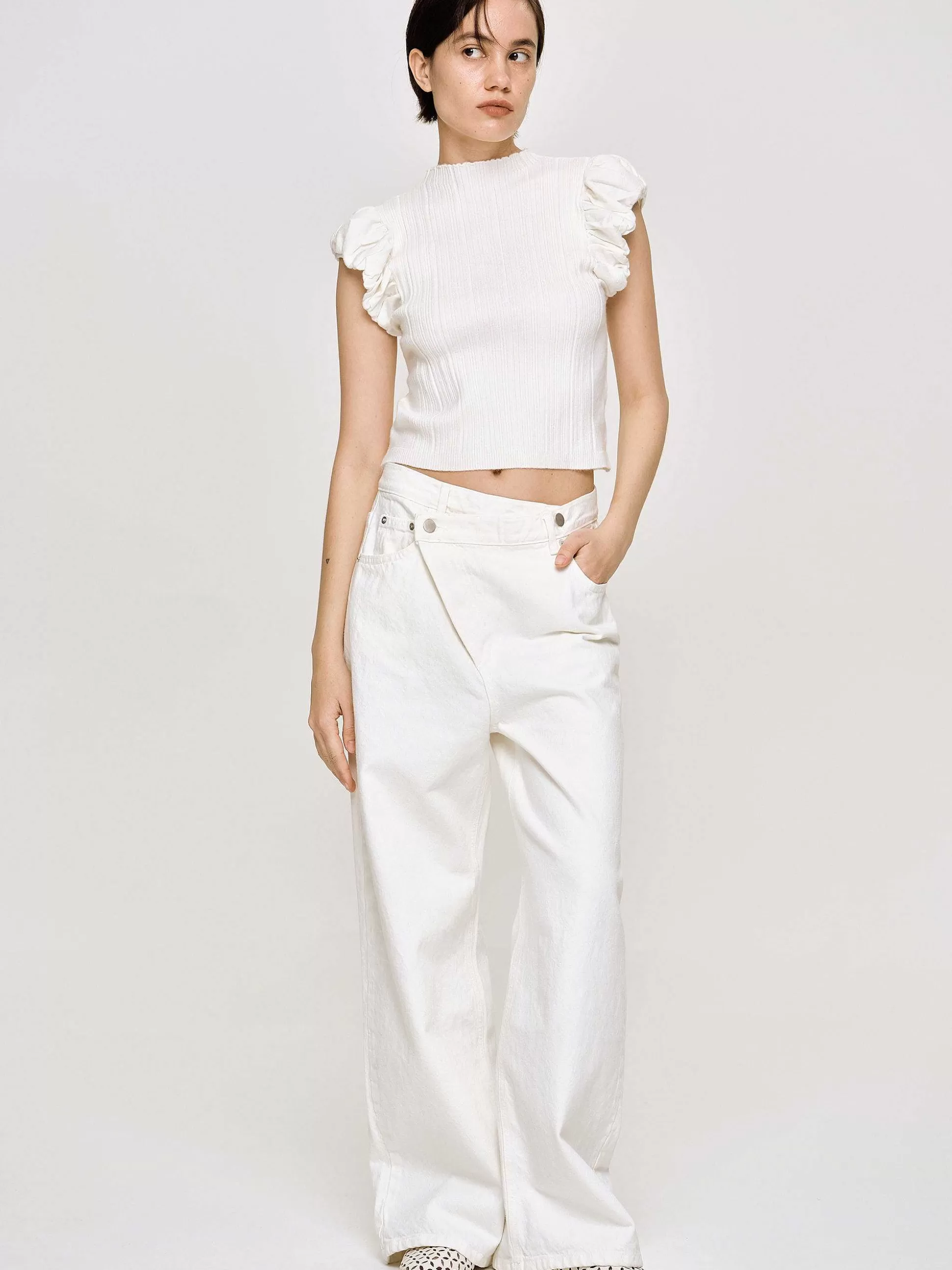 Women Source Unknown Knitwear-Bubble Rib Knit, White