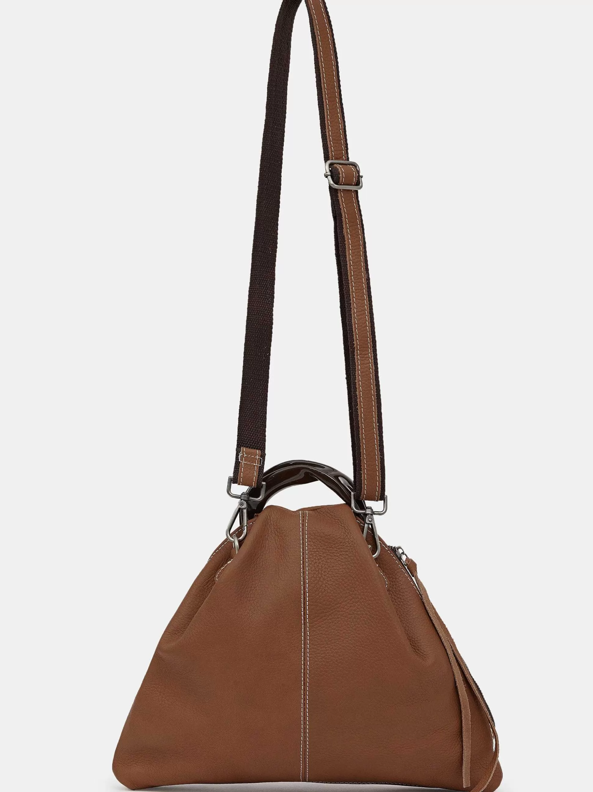 Women Source Unknown Shoes & Bags-Calfskin Triangle Tote, Brunette