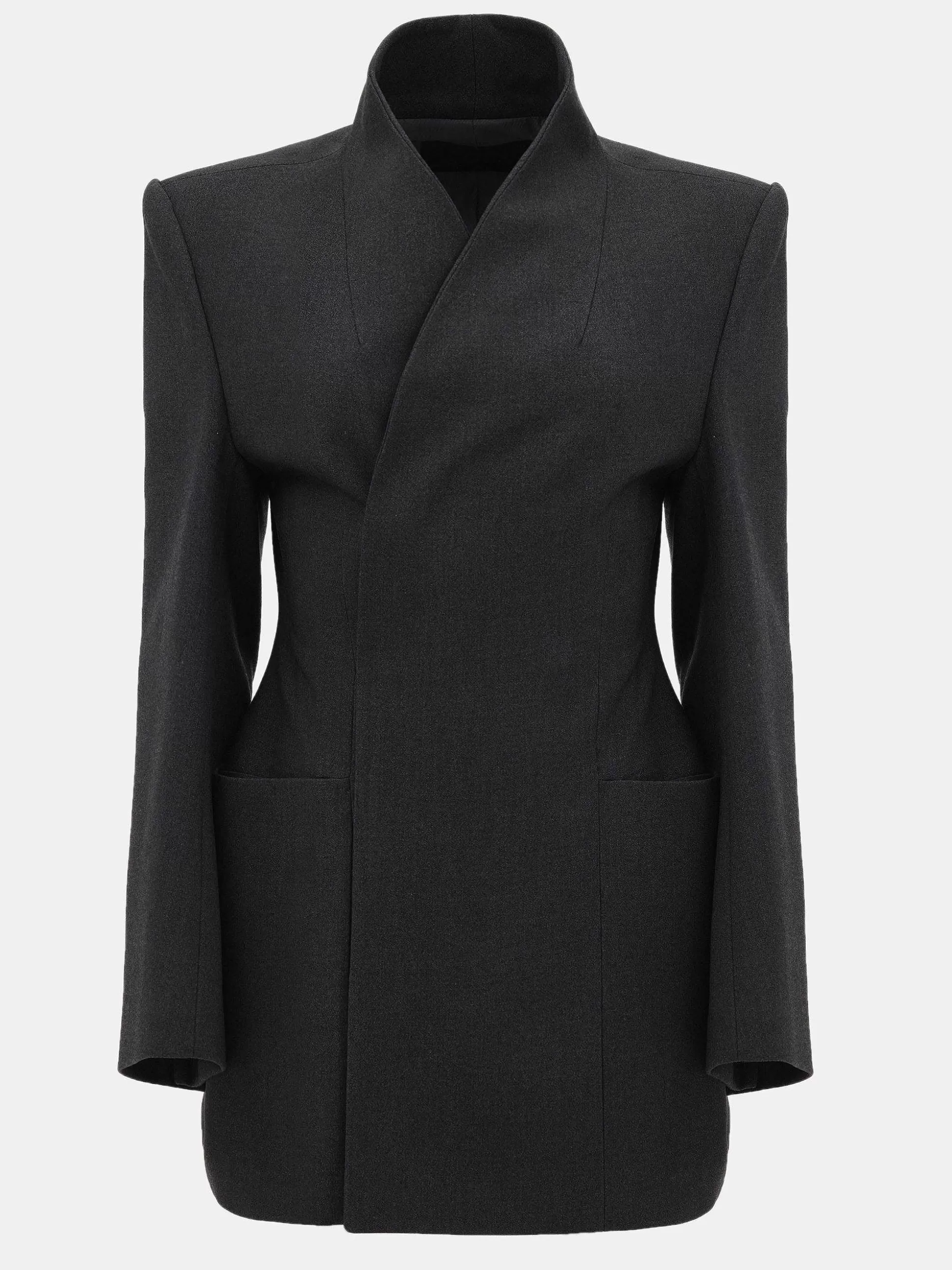 Women Source Unknown Outerwear-Corrin Wrap Blazer, Charcoal