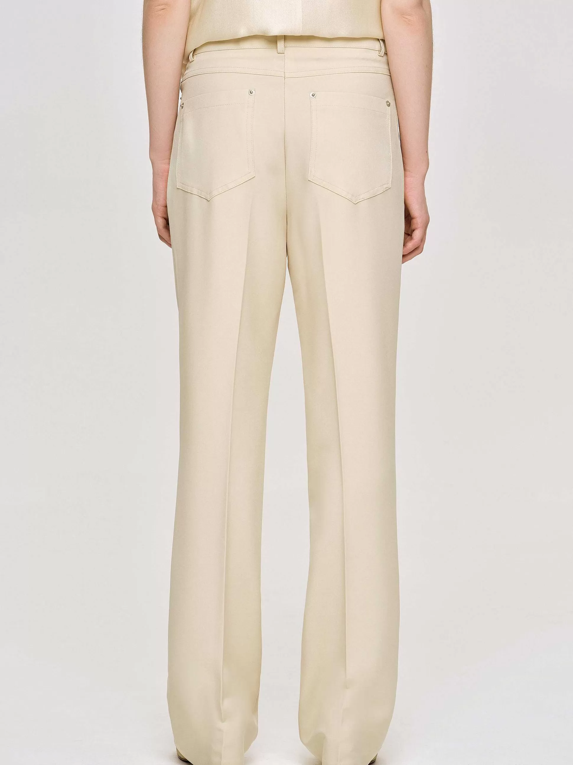 Women Source Unknown Bottoms-Creased Slim Trousers, Butter