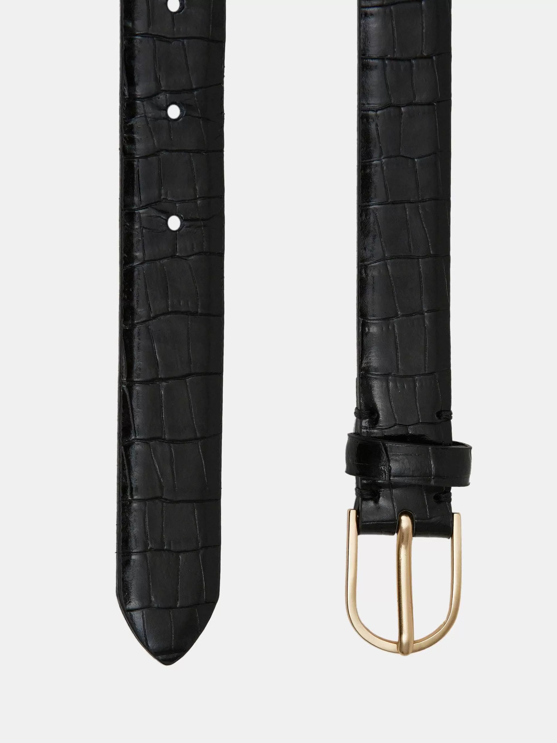 Women Source Unknown Accessories-Croc-Effect Belt, Black