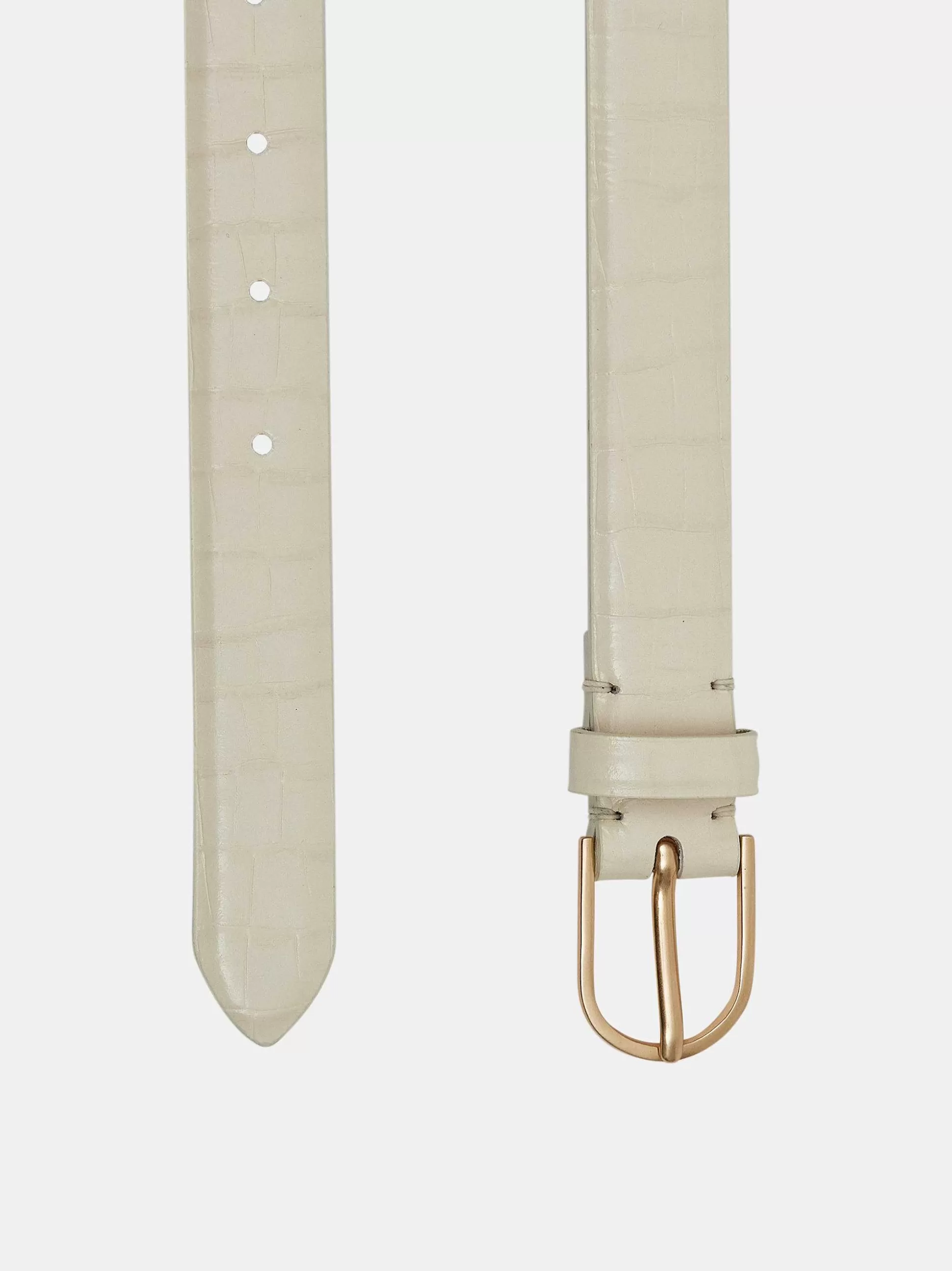 Women Source Unknown Accessories-Croc-Effect Belt, Ivory
