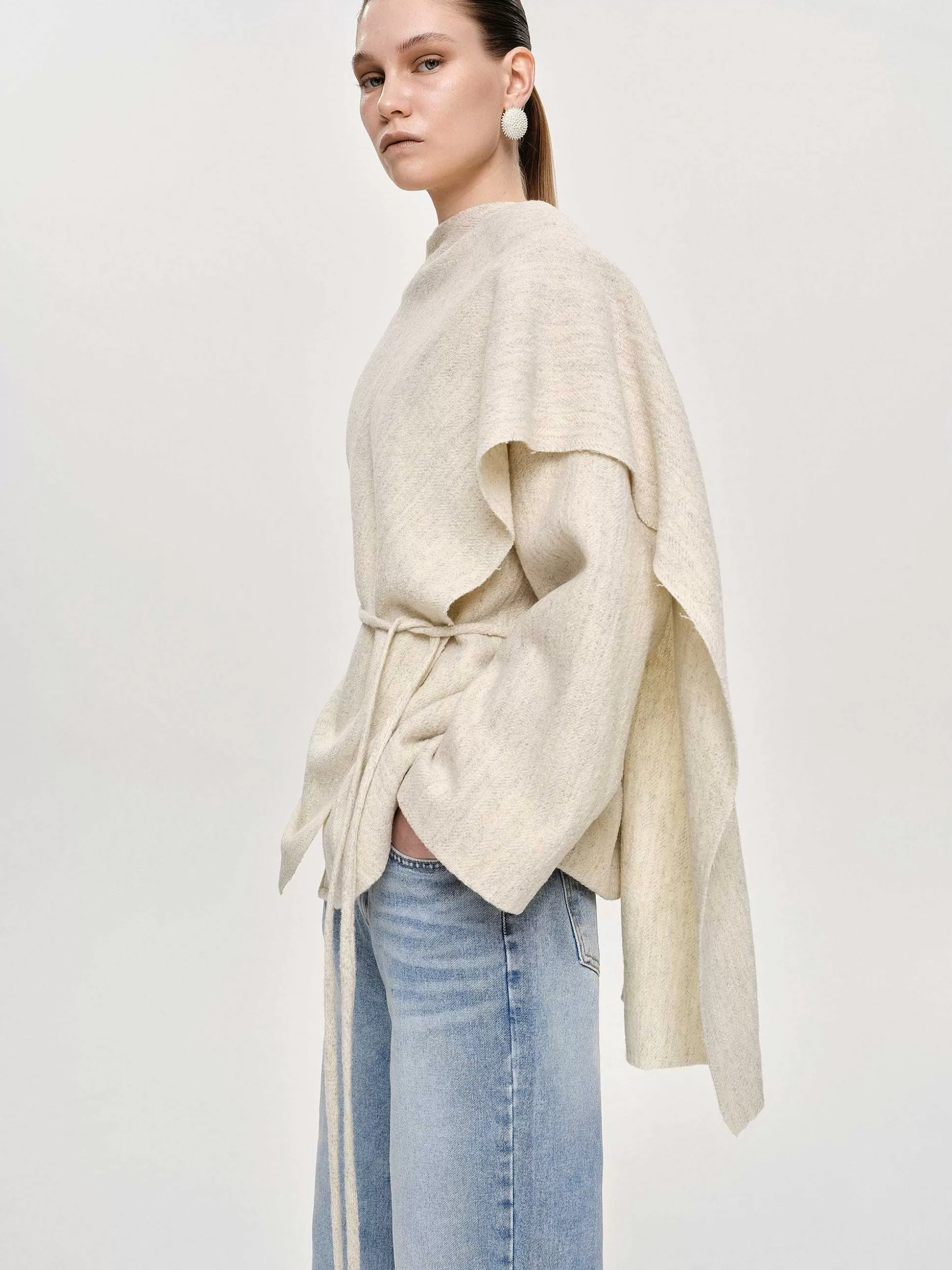 Women Source Unknown Accessories-Edmea Scarf-Detailed Jacket, Egret