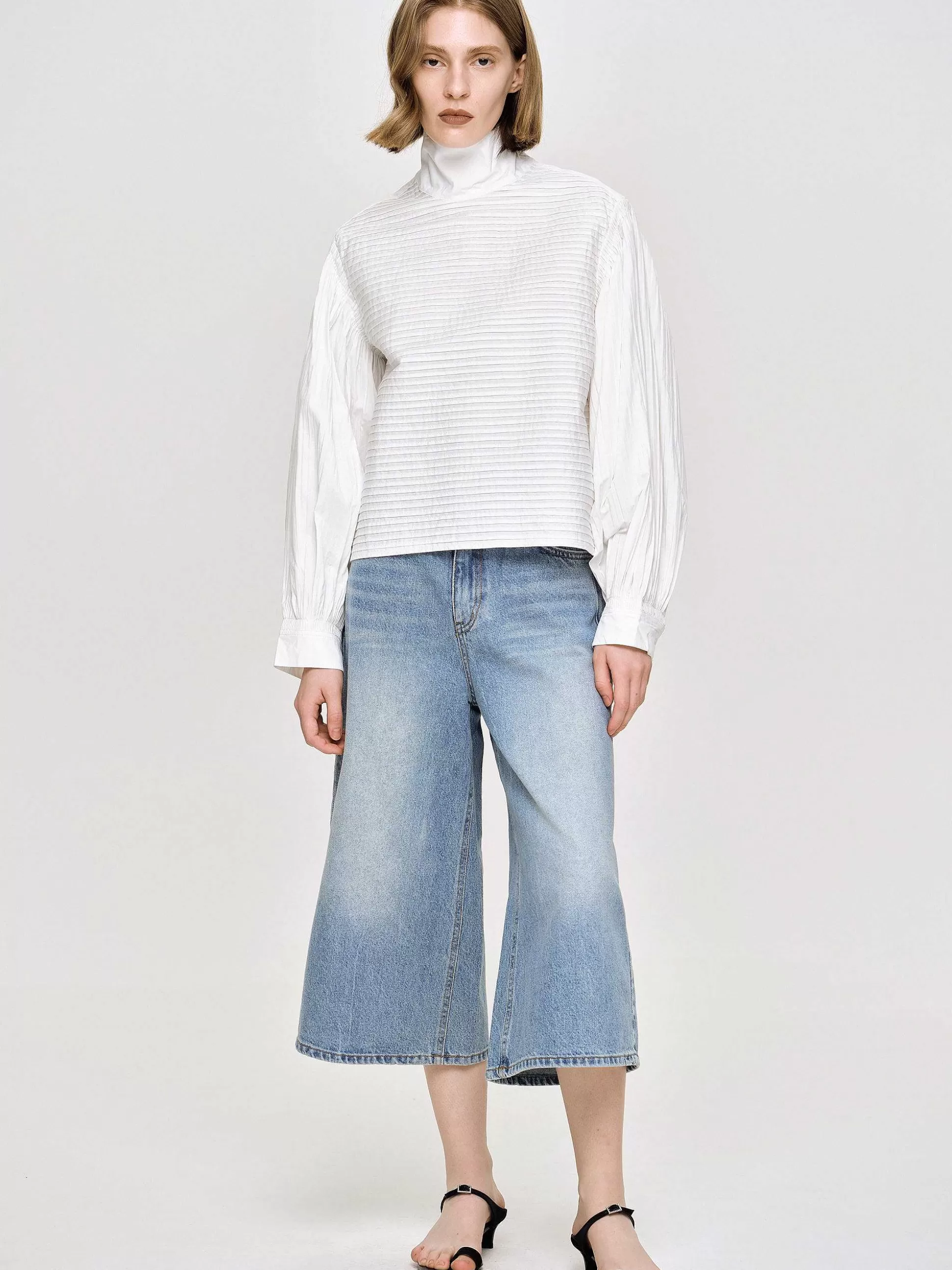 Women Source Unknown Tops-Erza Volume Blouse, White