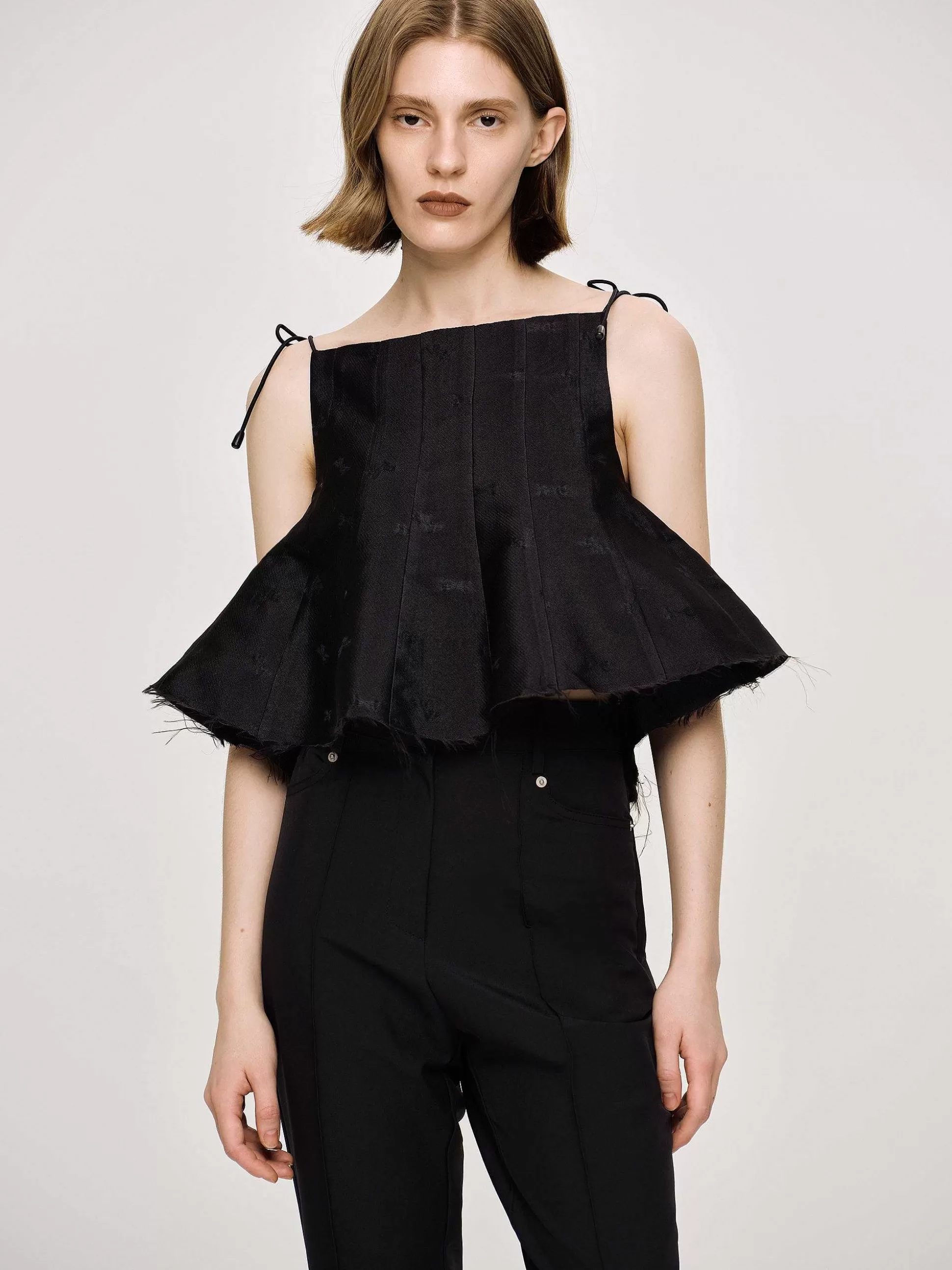 Women Source Unknown Tops-Extra Cropped Camisole, Black
