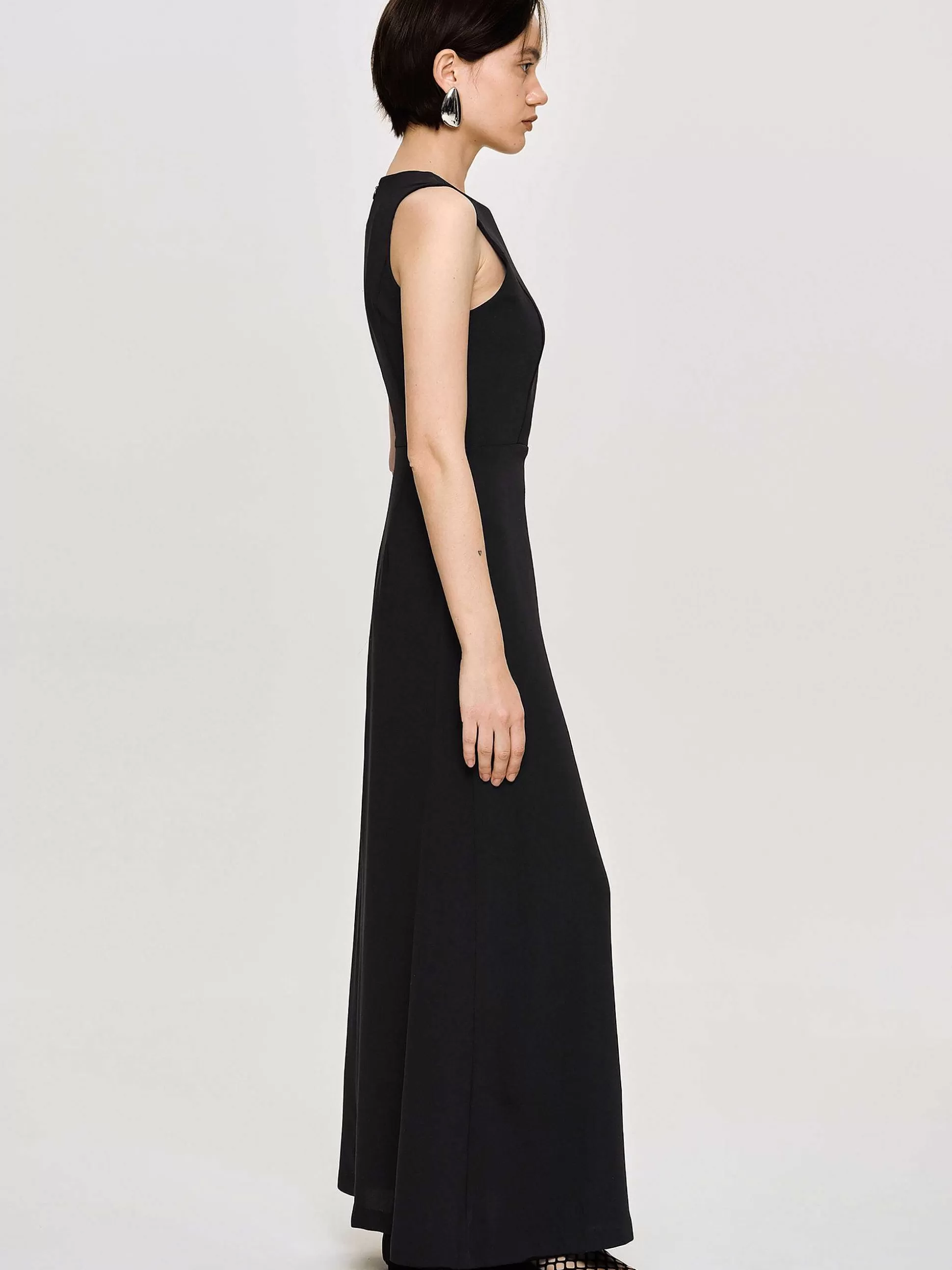 Women Source Unknown Dresses-Fitted Maxi Dress, Black