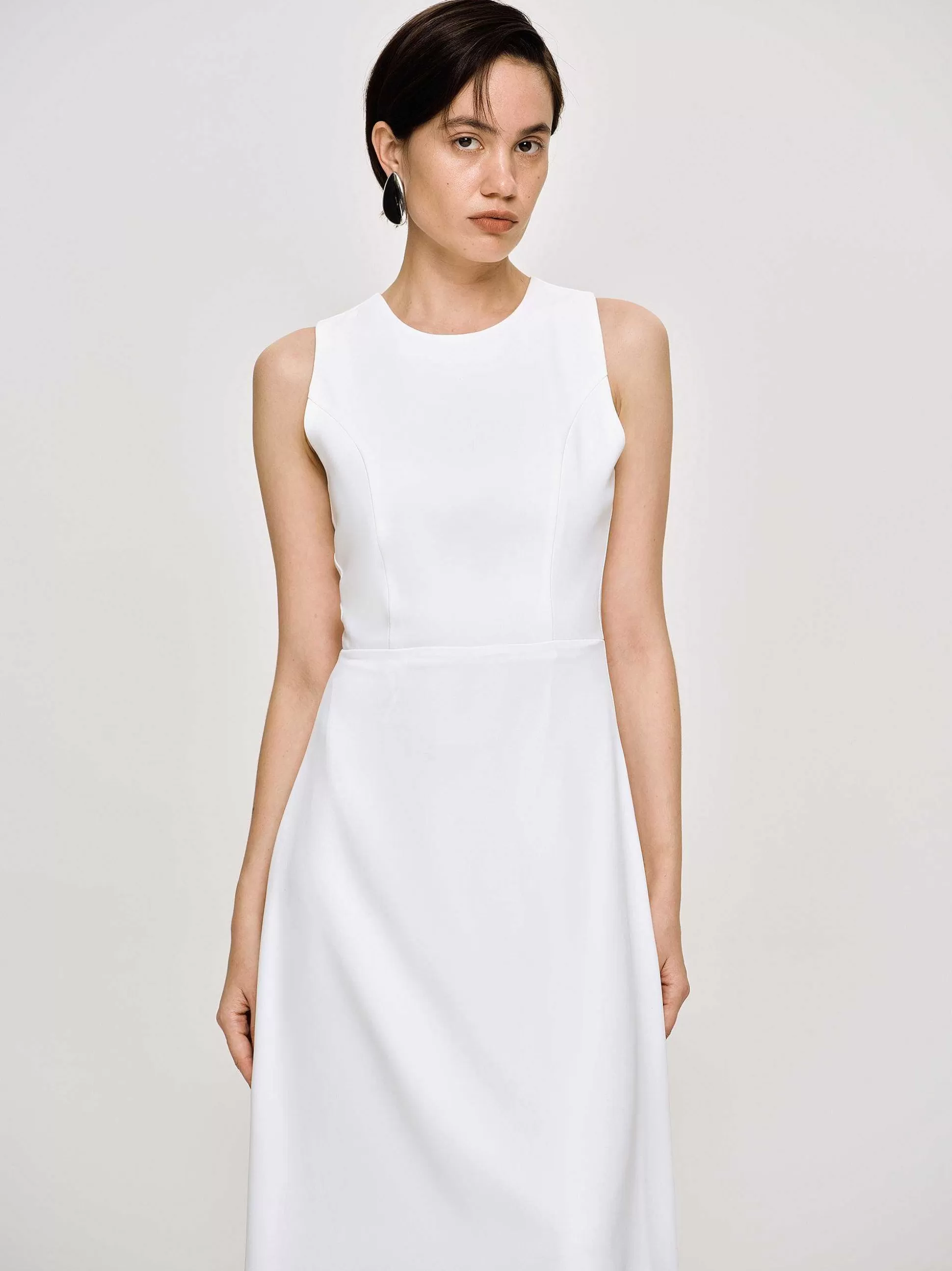 Women Source Unknown Dresses-Fitted Maxi Dress, White