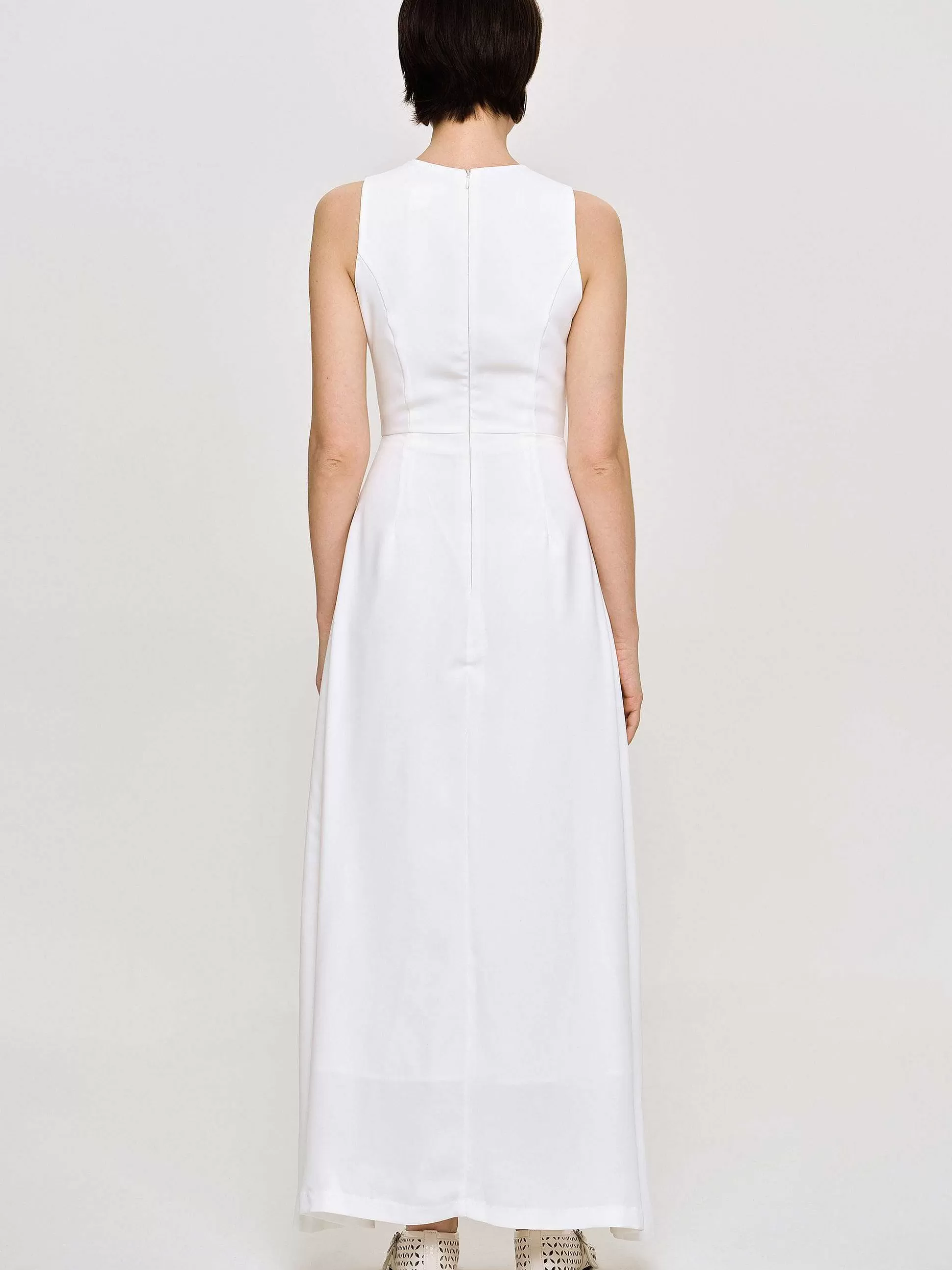Women Source Unknown Dresses-Fitted Maxi Dress, White