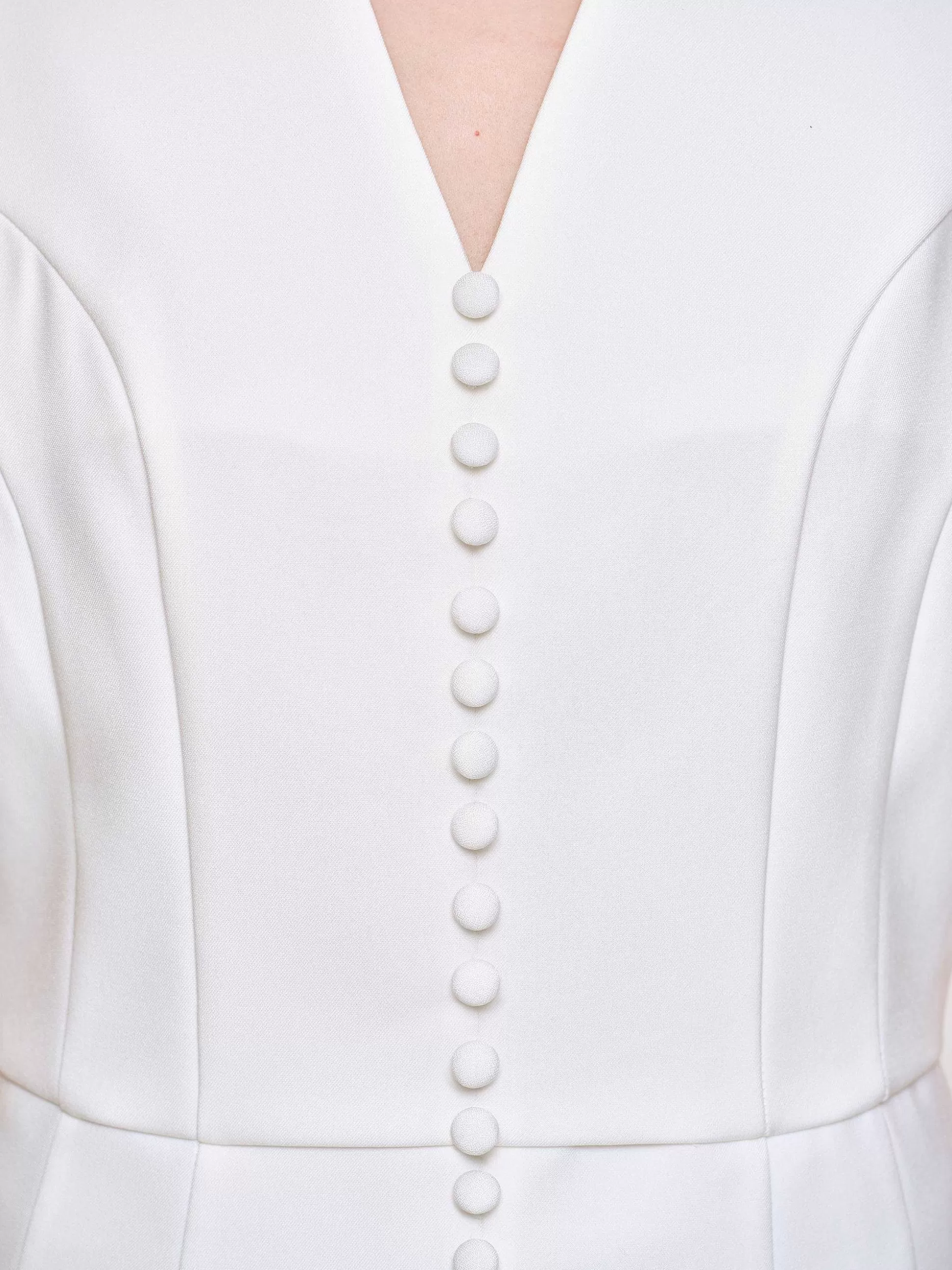 Women Source Unknown Clothing-Flared Button Vest, White