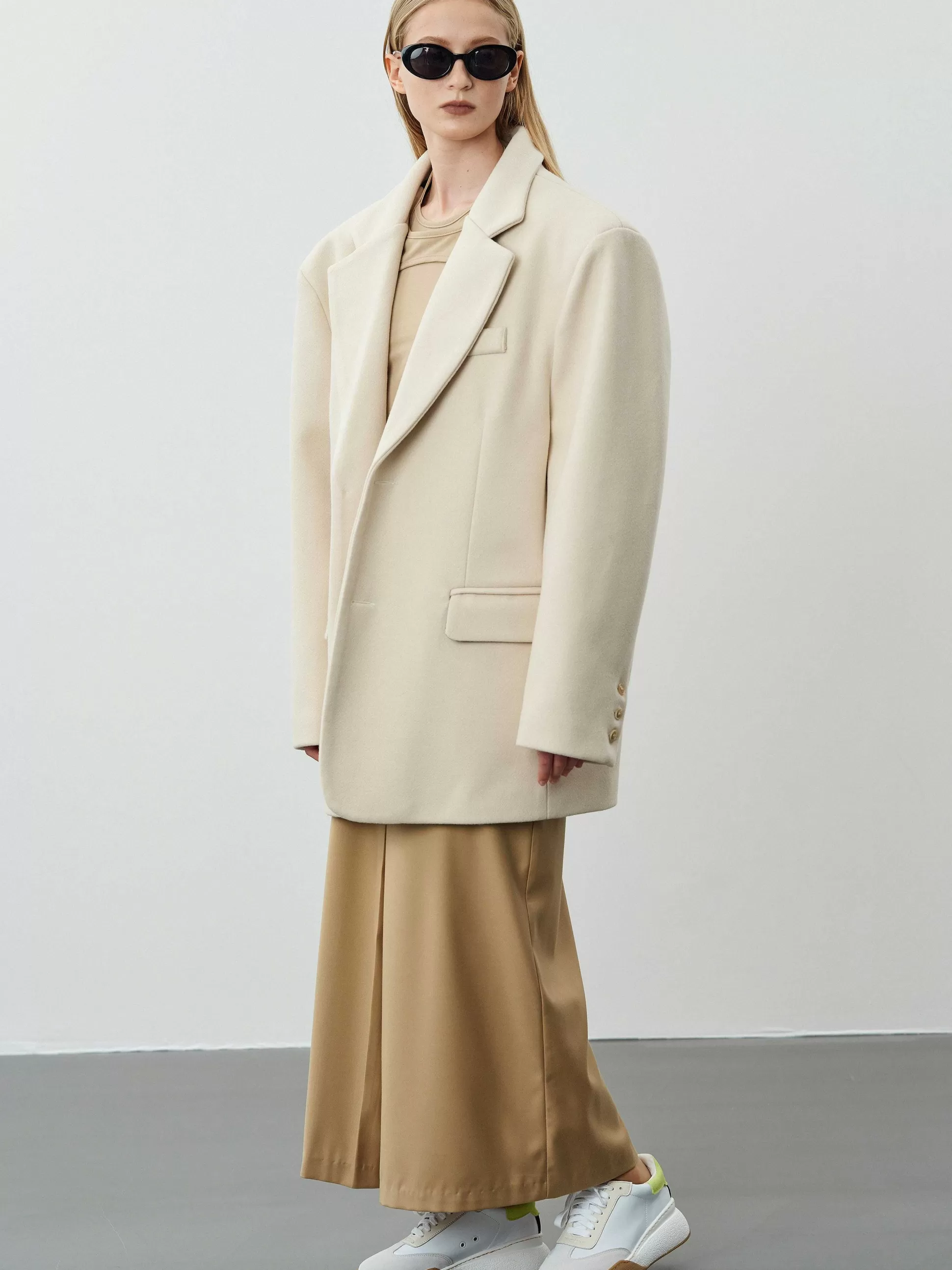 Women Source Unknown Accessories-Hayk Oversized Boyfriend Blazer, Cream