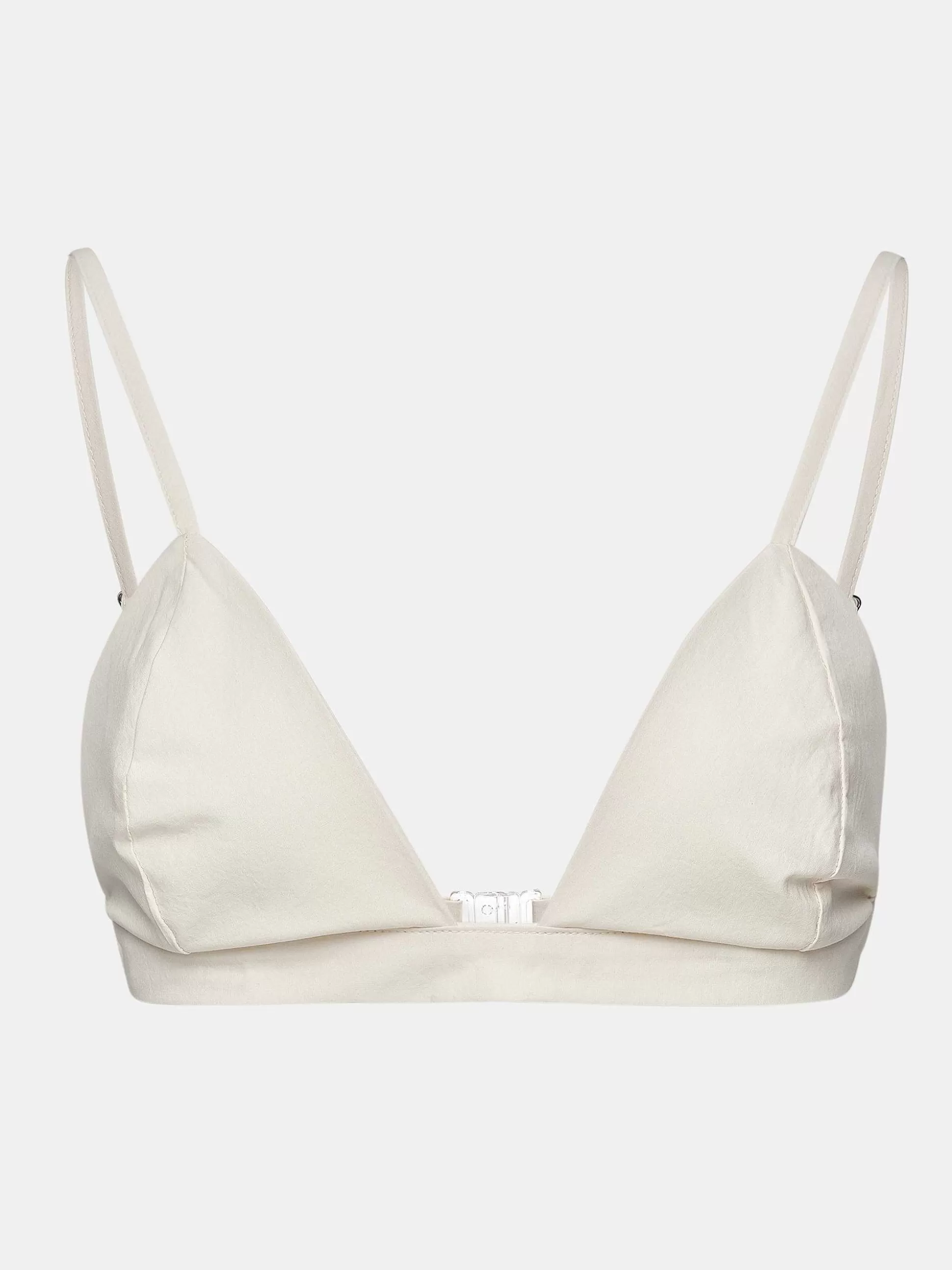 Women Source Unknown Tops-Heart Neck Cotton Bra Top, Canvas