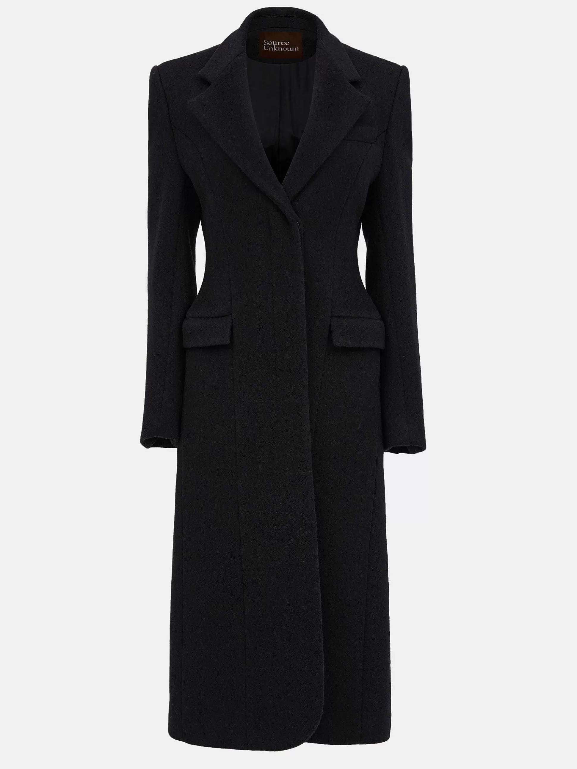 Women Source Unknown Outerwear-Holin Hourglass Coat, Black