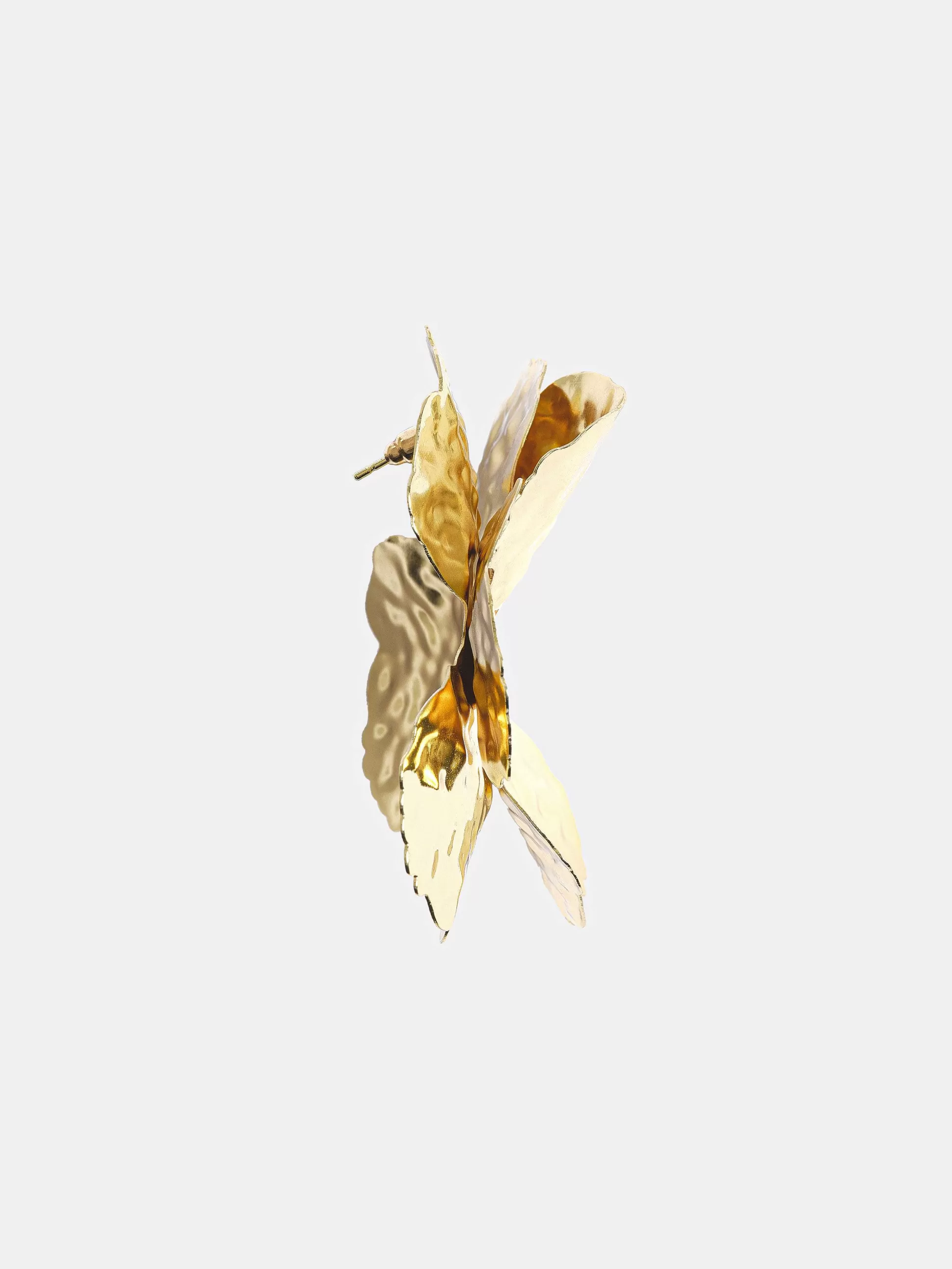 Women Source Unknown Accessories-Irregular Petal Earrings, Gold