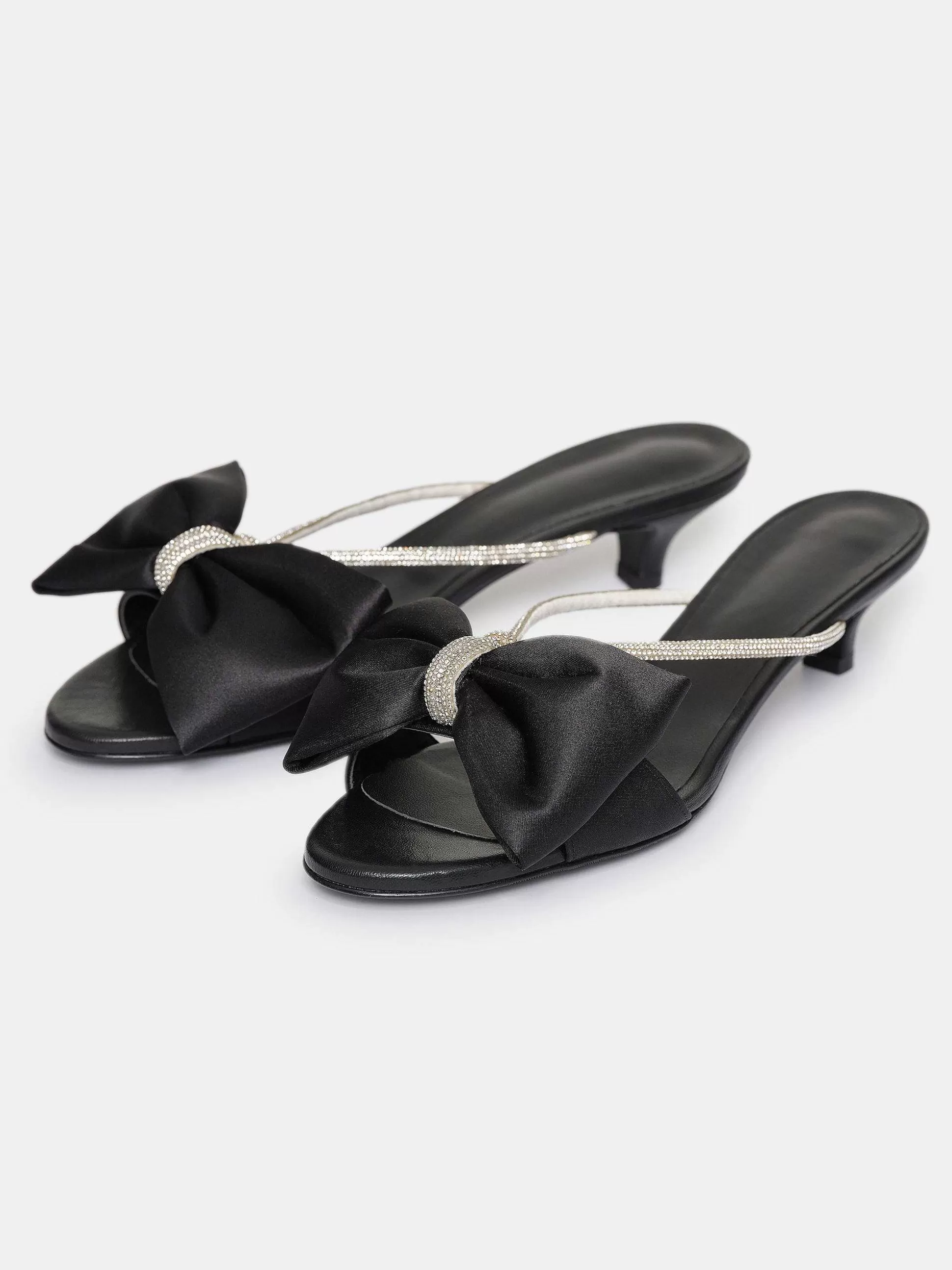 Women Source Unknown Shoes & Bags-Kaia Crystal Embellished Mules, Black