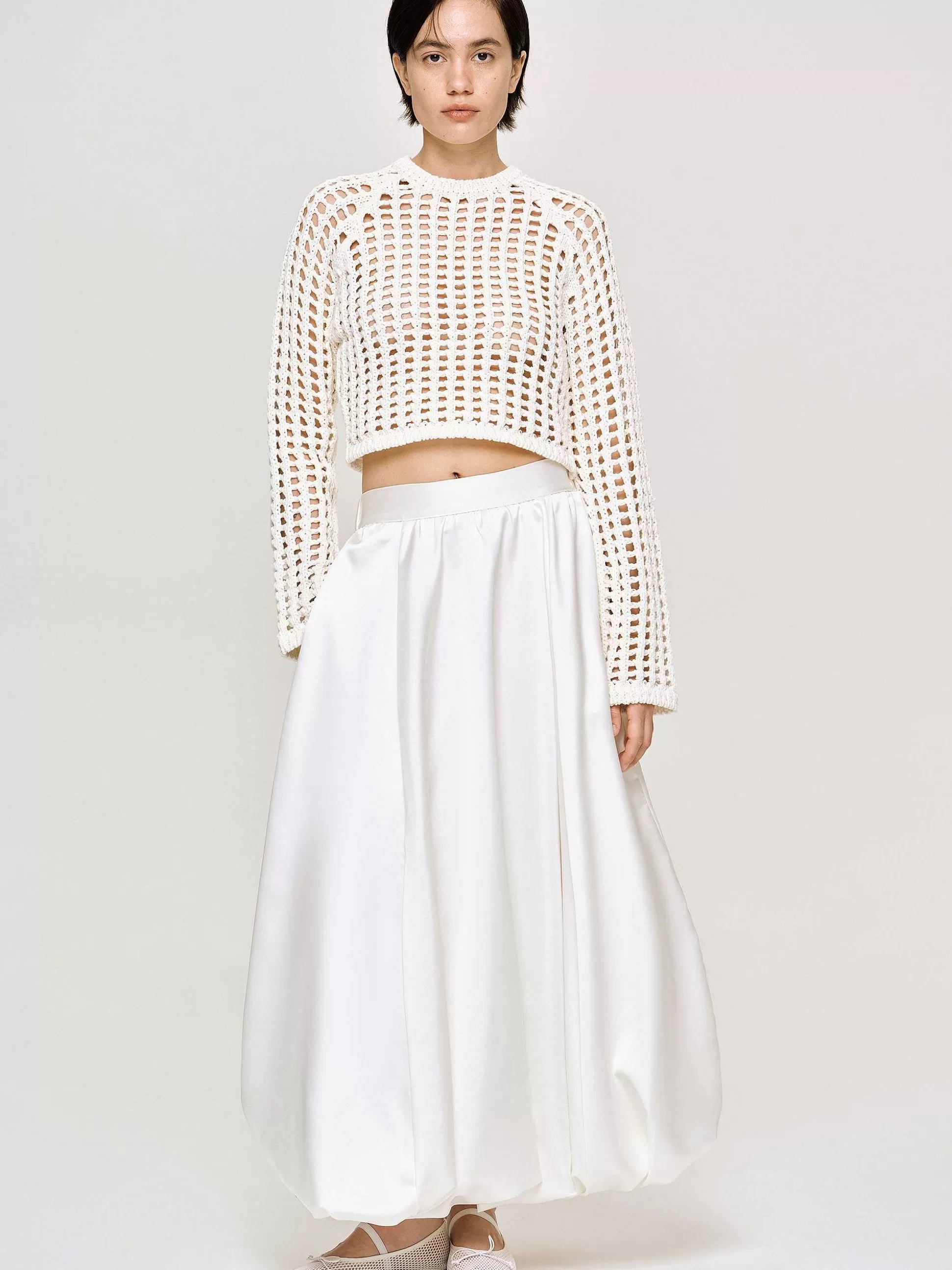Women Source Unknown Clothing-Kaleido Puffball Skirt, White