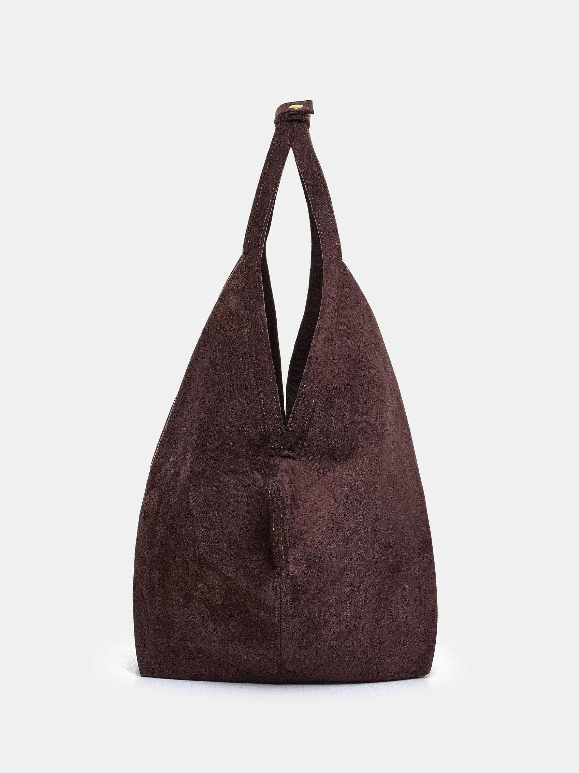 Women Source Unknown Clothing-Large Fortune Cookie Bag, Suede Brown