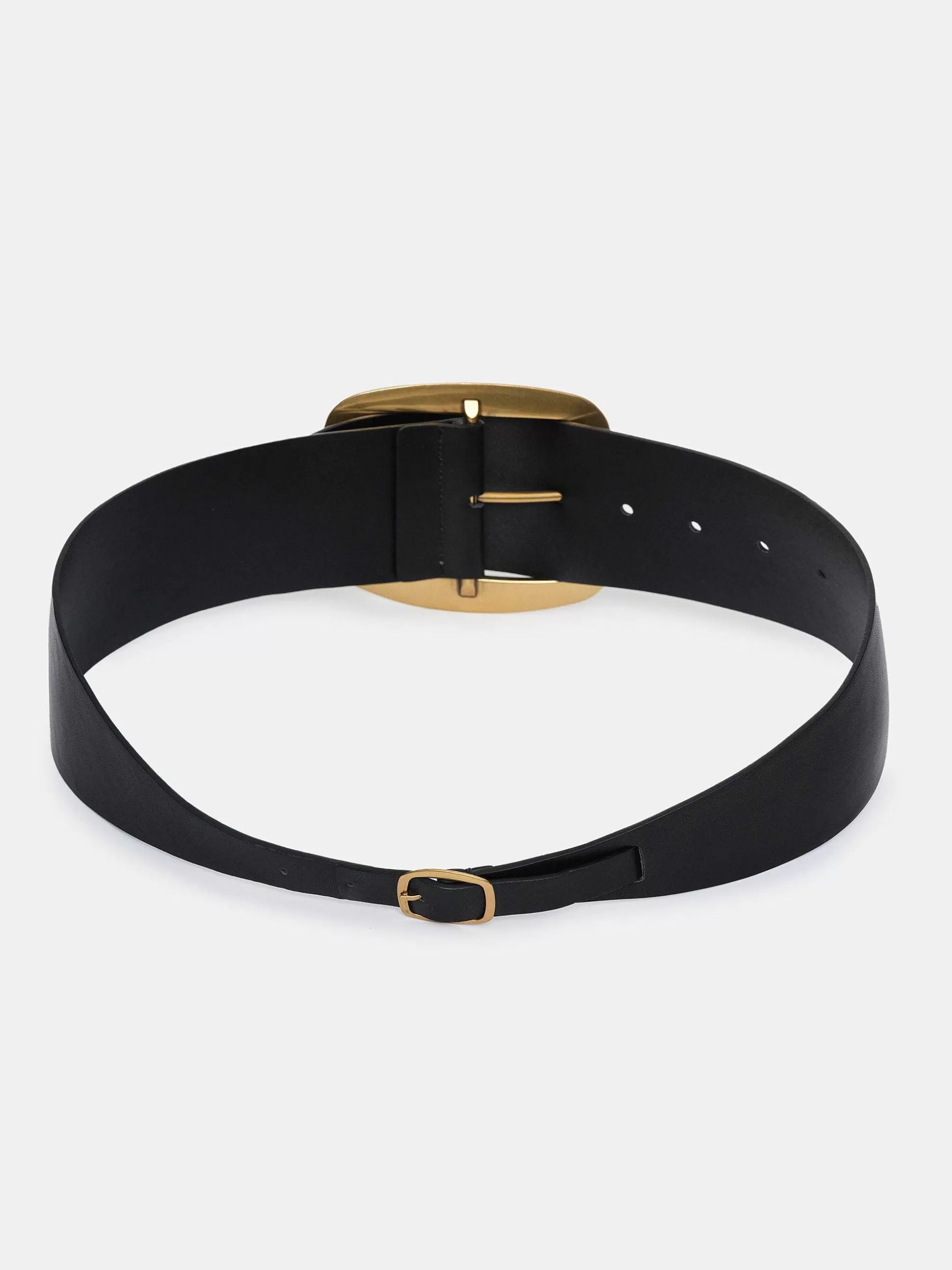 Women Source Unknown Accessories-Large Pin-Buckle Belt, Black