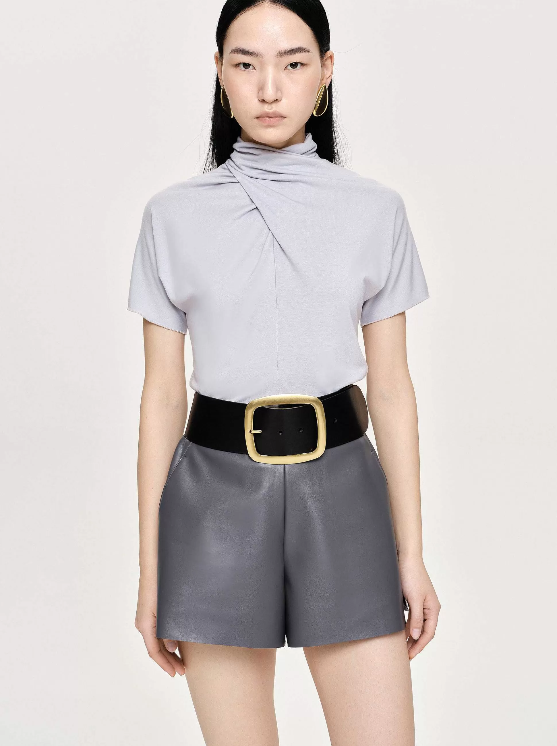 Women Source Unknown Accessories-Large Pin-Buckle Belt, Black