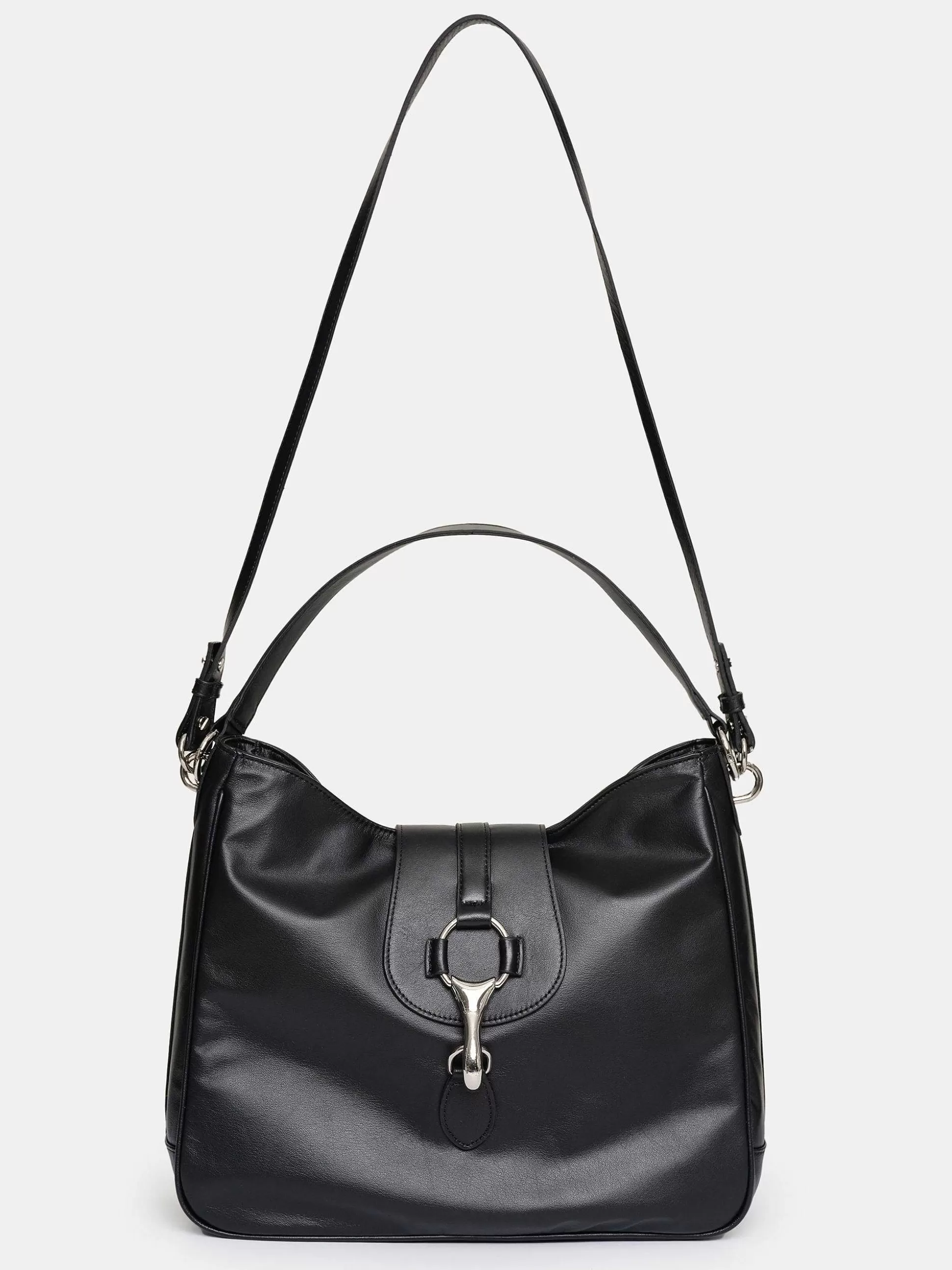 Women Source Unknown Clothing-Leather Hobo Bag, Black