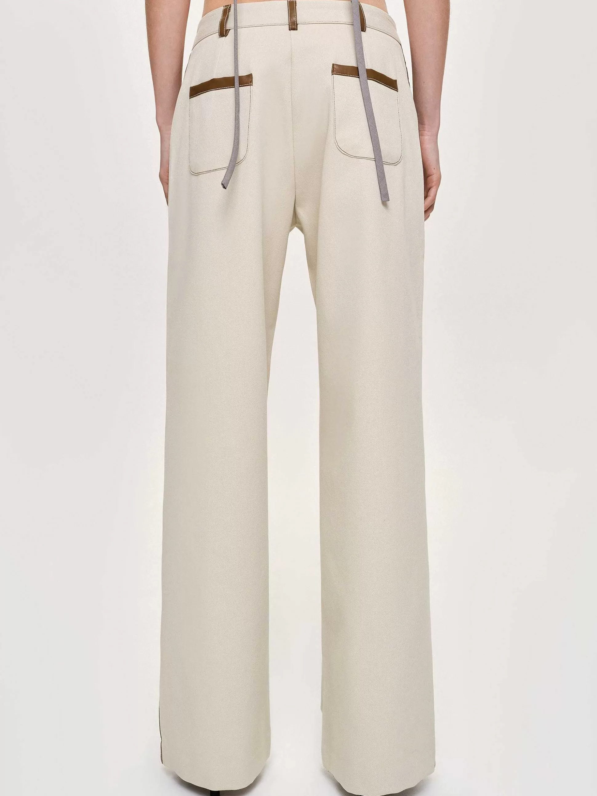 Women Source Unknown Co-Ords-Leather-Trimmed Pants, Canvas