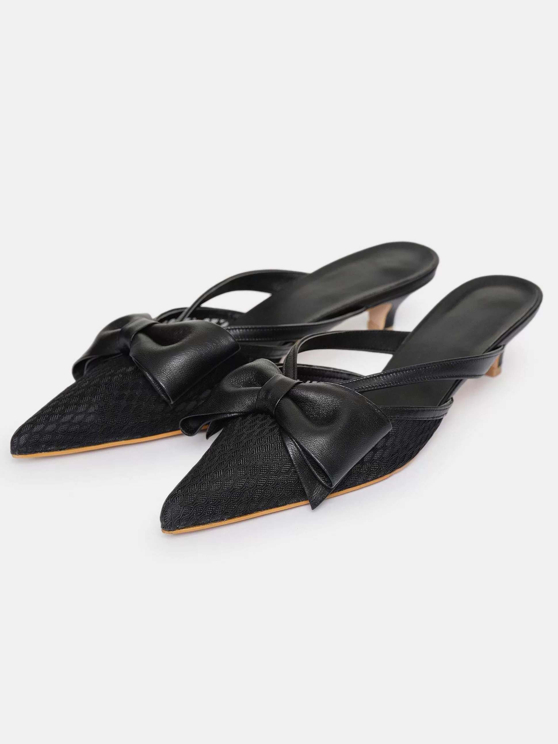 Women Source Unknown Shoes & Bags-Lisa Mesh Bow Mules, Black