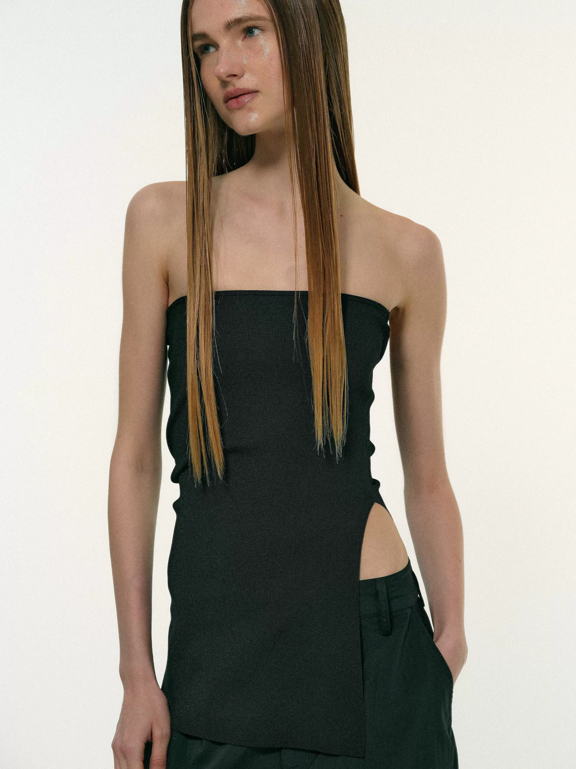 Women Source Unknown Accessories-Long Split Bandeau, Black