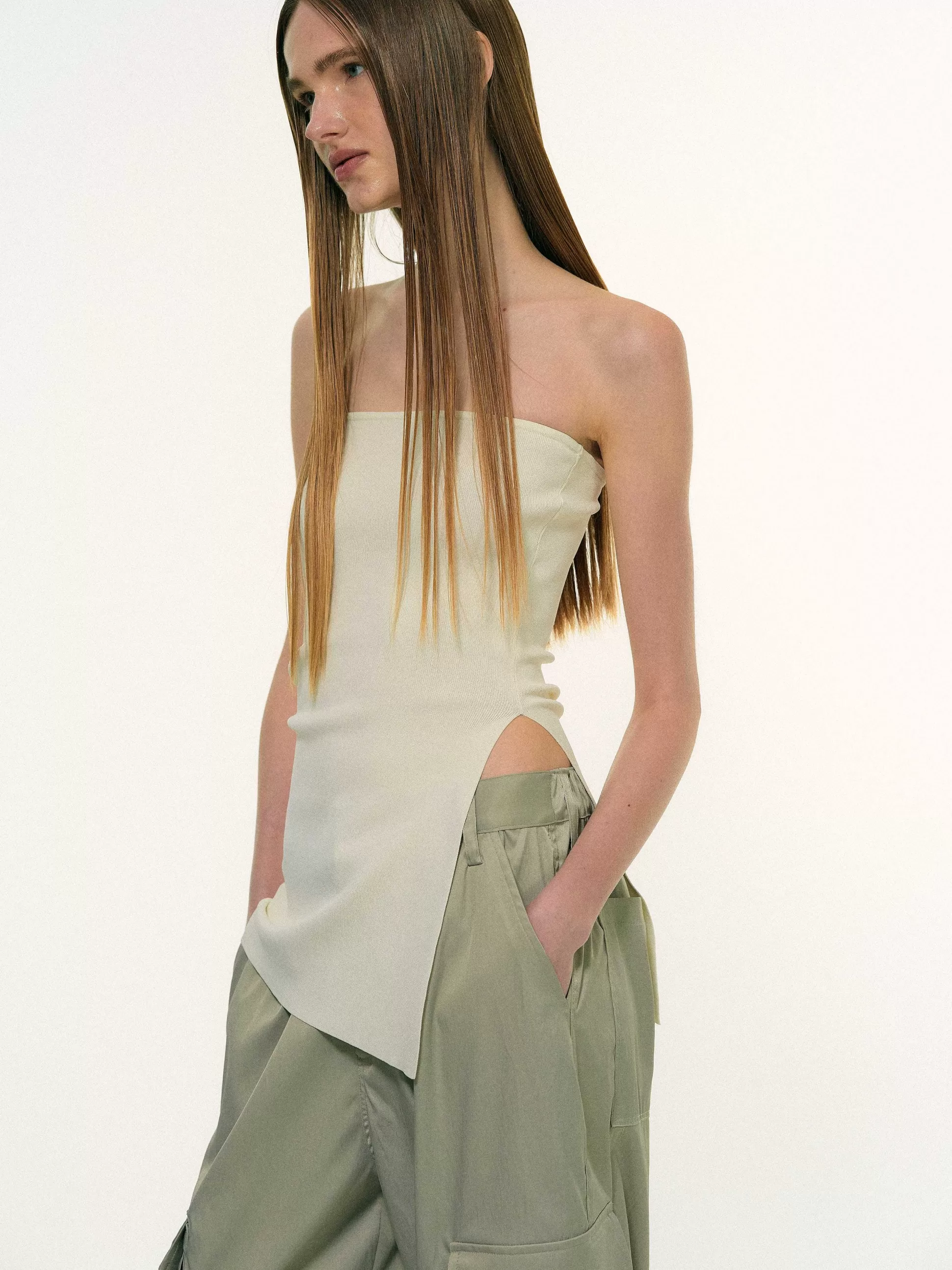 Women Source Unknown Accessories-Long Split Bandeau, Powder