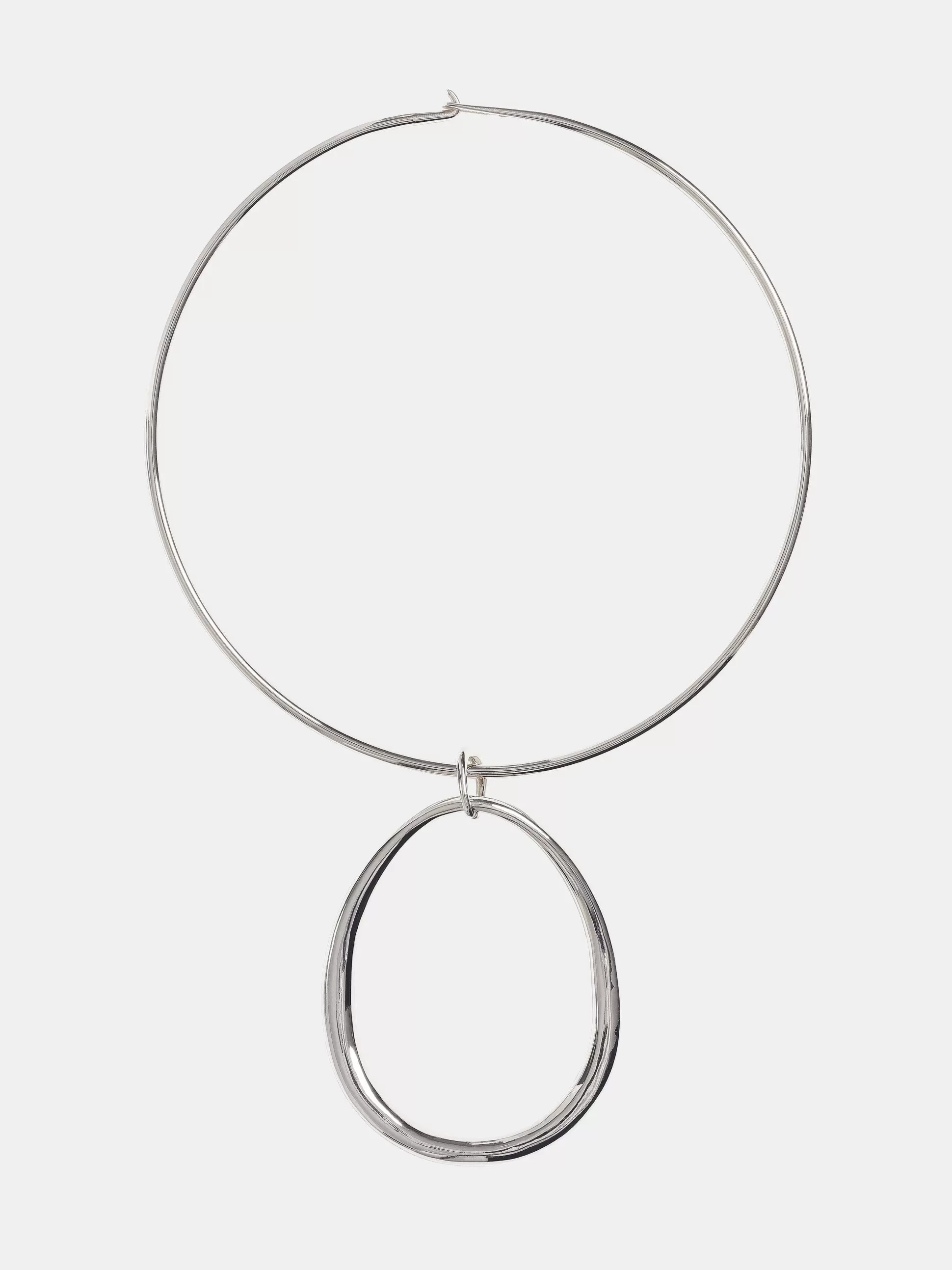 Women Source Unknown Accessories-Loop Choker, Silver