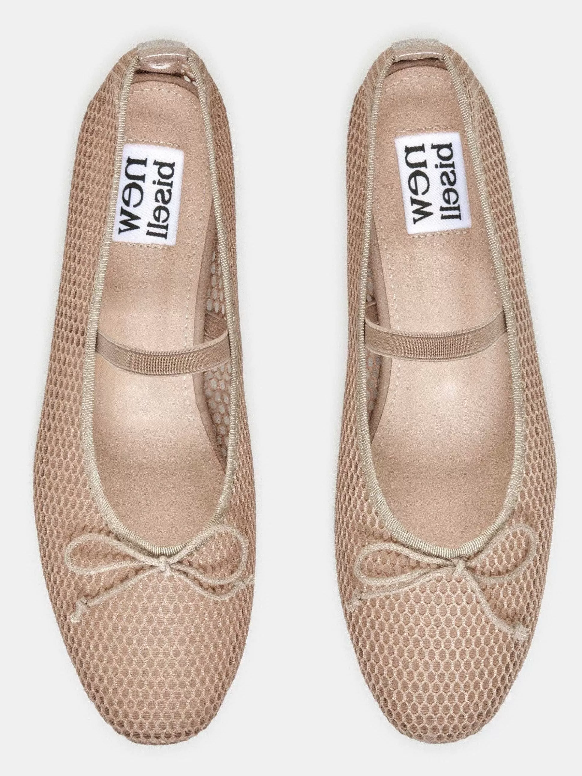 Women Source Unknown Shoes & Bags-Mary Jane Mesh Ballet Flats, Taupe