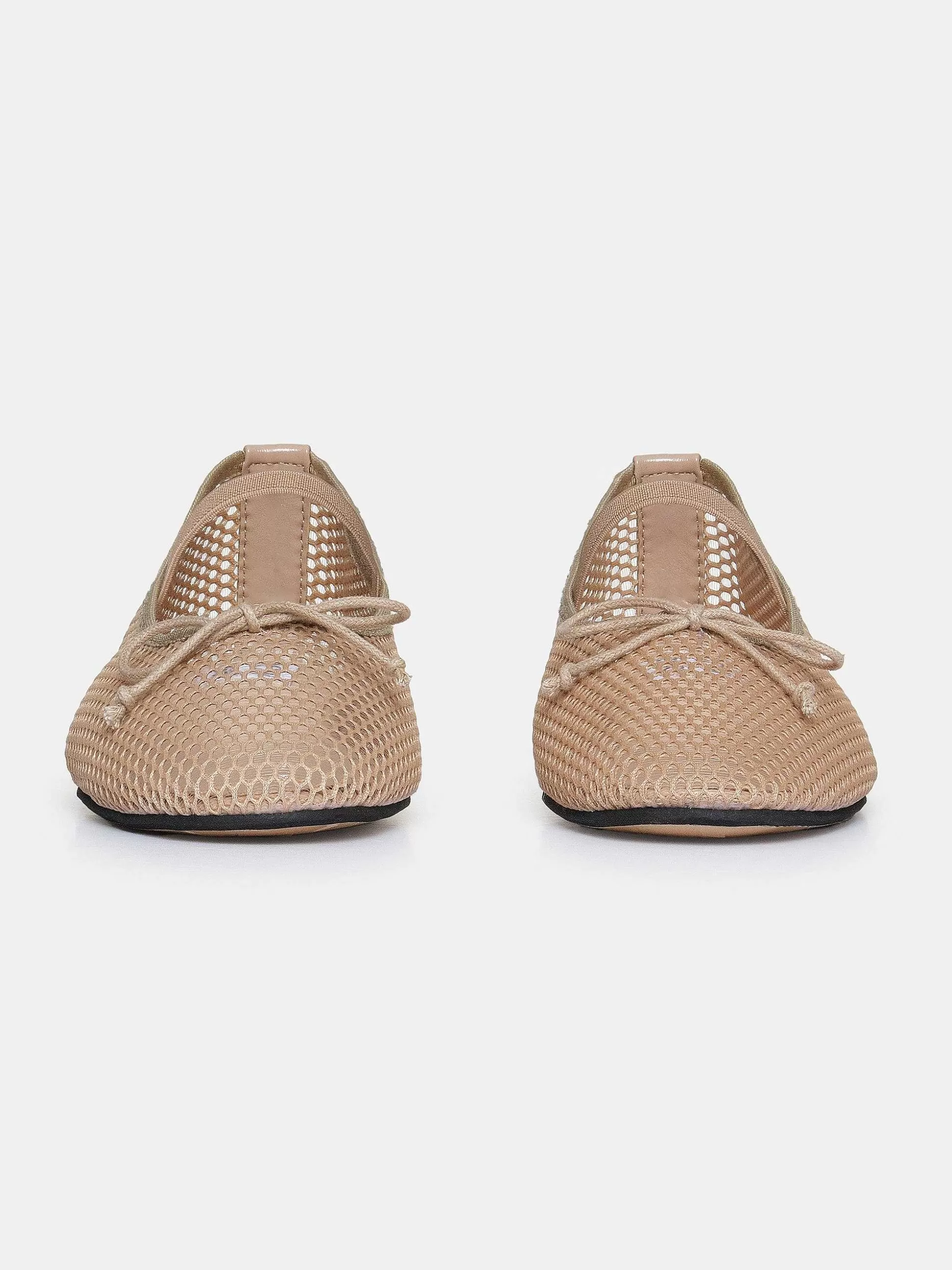 Women Source Unknown Shoes & Bags-Mary Jane Mesh Ballet Flats, Taupe