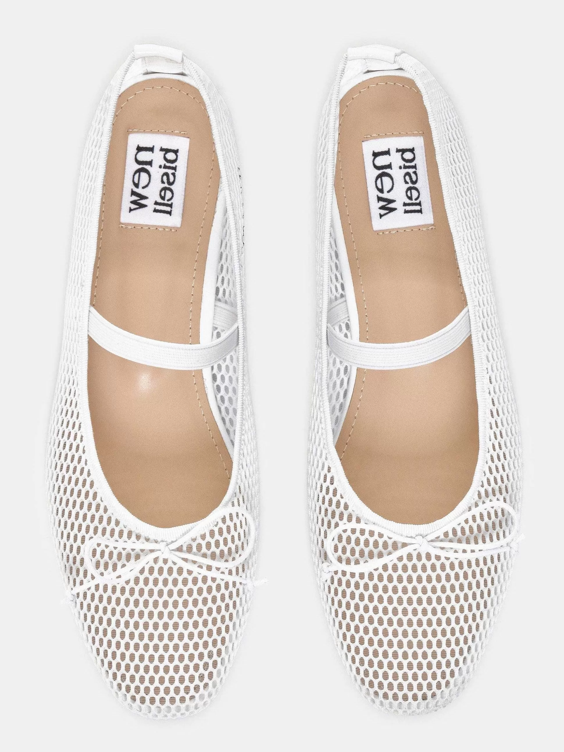 Women Source Unknown Shoes & Bags-Mary Jane Mesh Ballet Flats, White