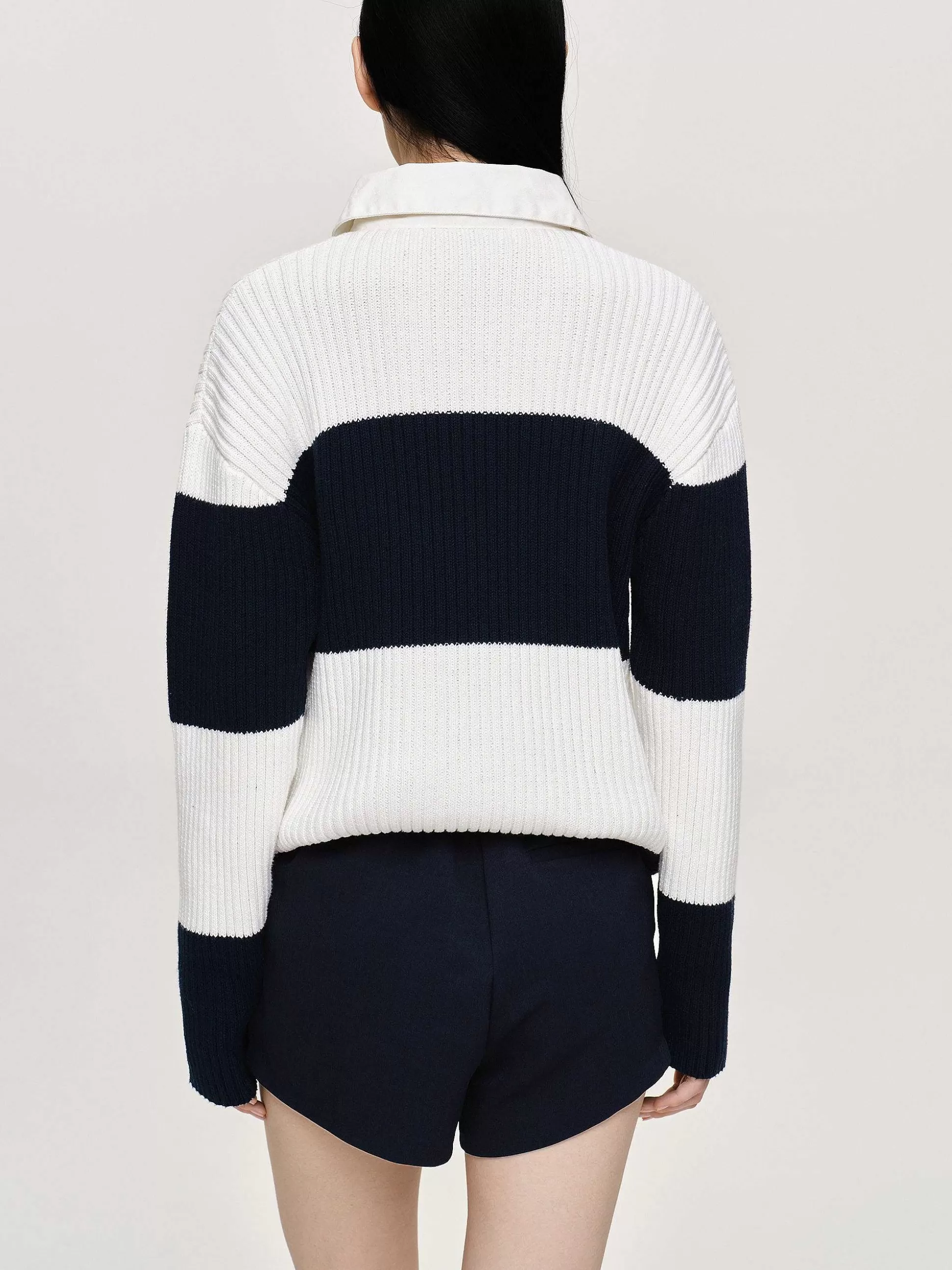 Women Source Unknown Accessories-Matias Oversized Knit Polo, Navy