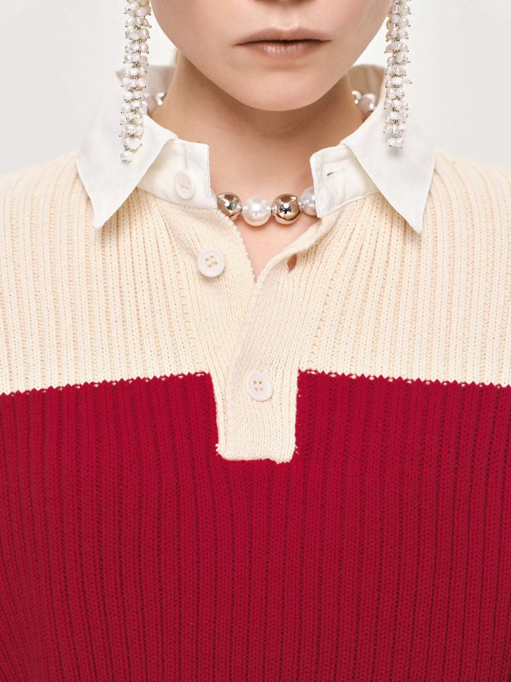 Women Source Unknown Accessories-Matias Oversized Knit Polo, Red