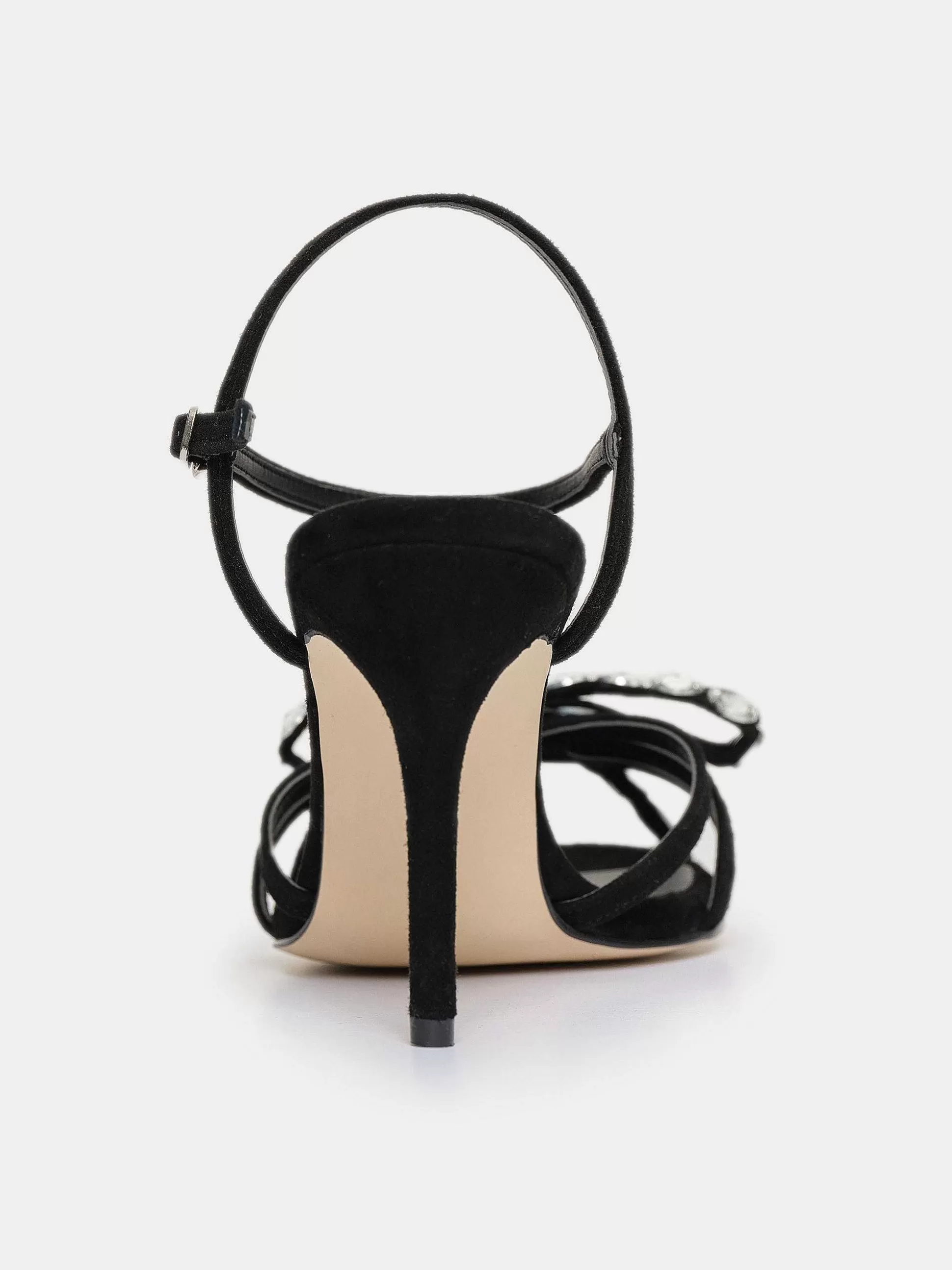 Women Source Unknown Shoes & Bags-Micol Open Toe Jeweled Heel Sandals, Black
