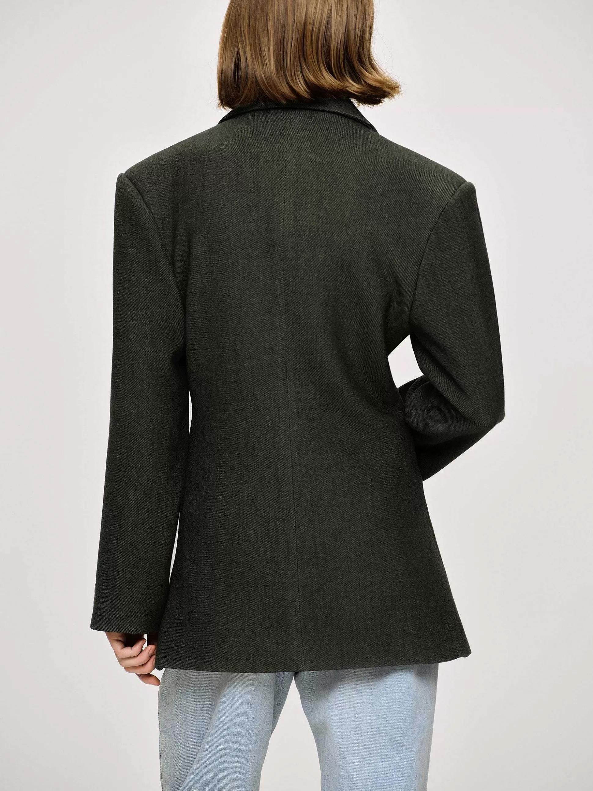 Women Source Unknown Outerwear-Nangy Double Breasted Cinched Blazer,