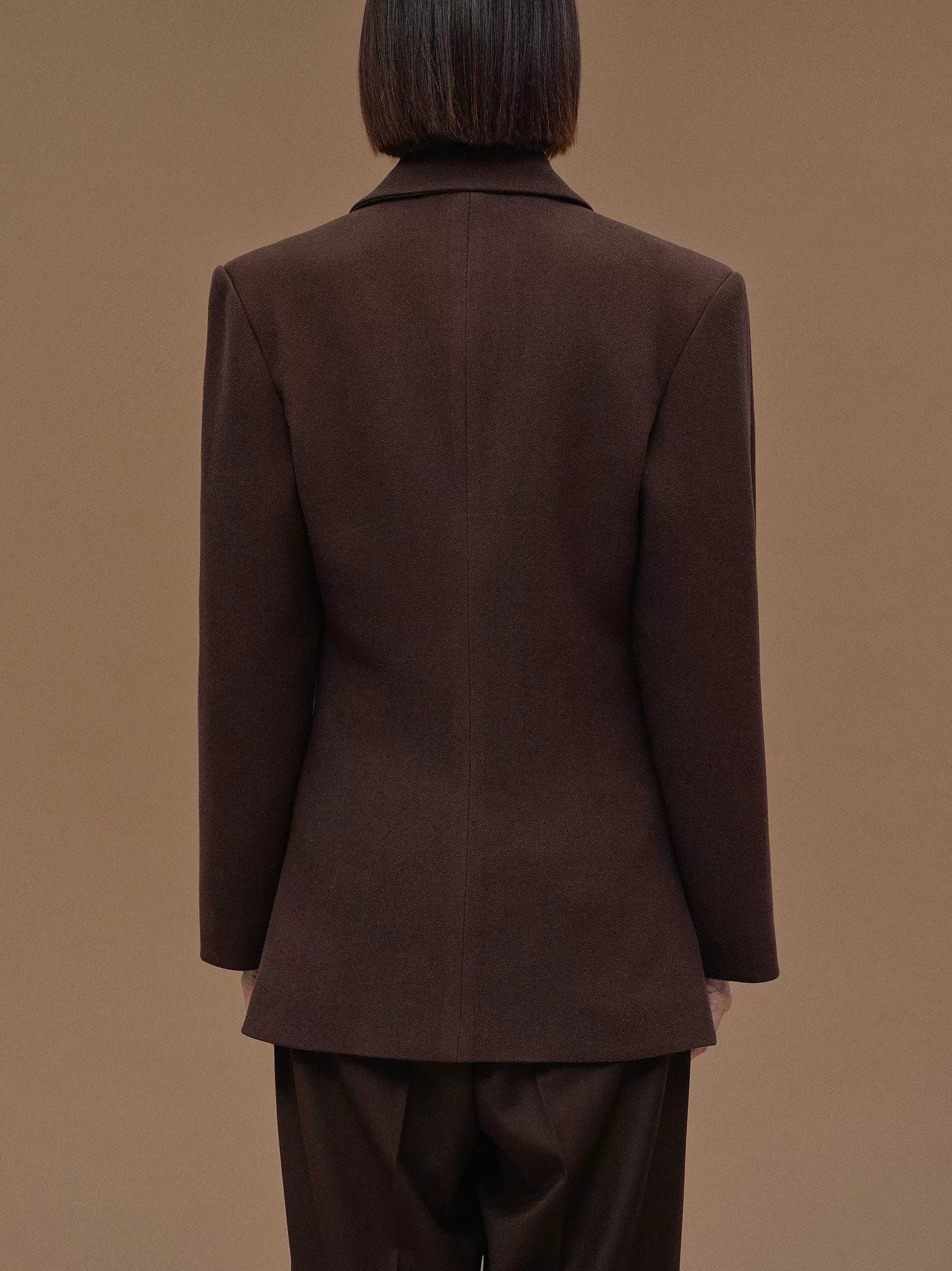 Women Source Unknown Outerwear-Nangy Double Breasted Cinched Blazer,