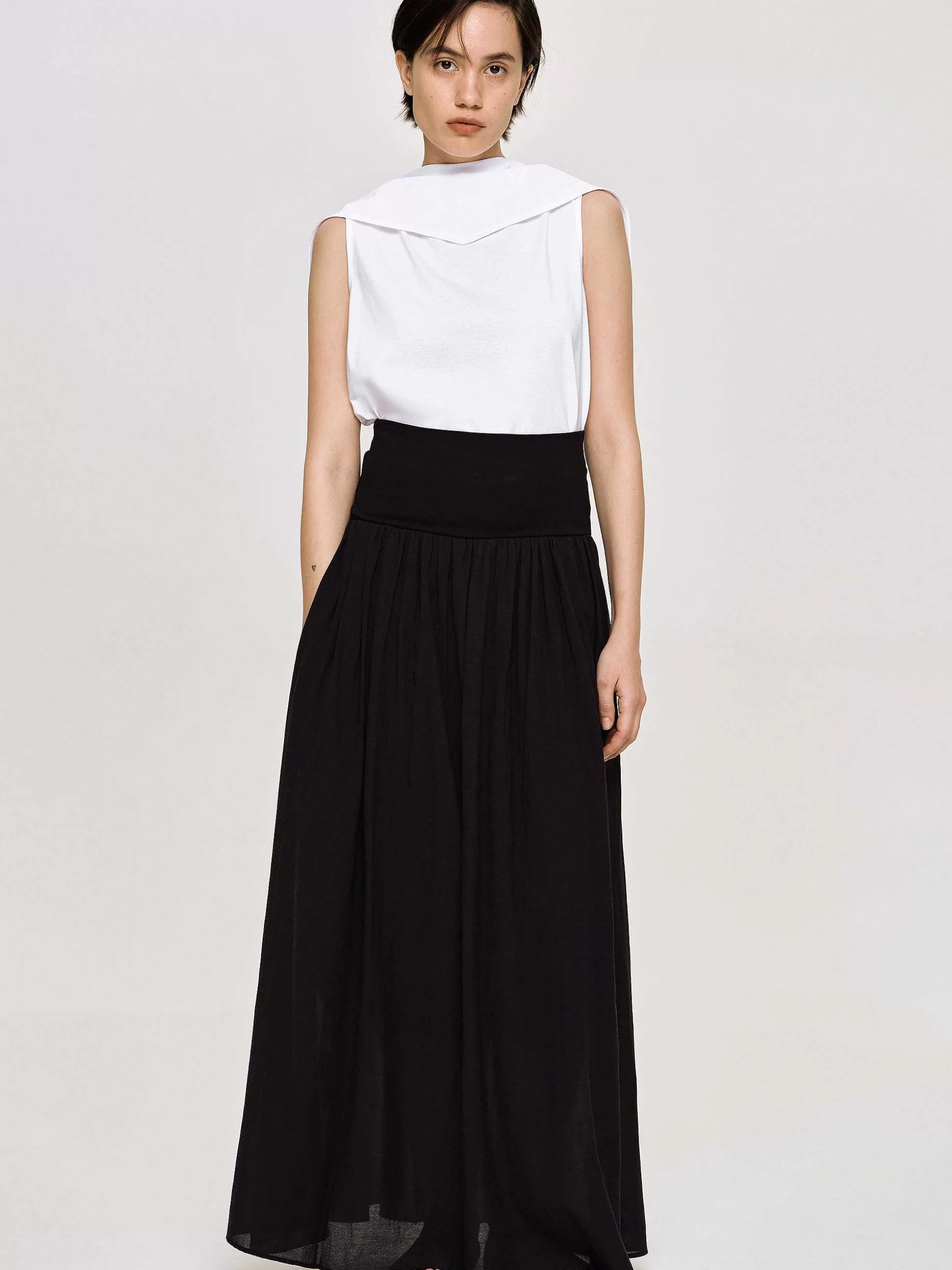 Women Source Unknown Bottoms-Ocelia Drop Waist Maxi Skirt, Black
