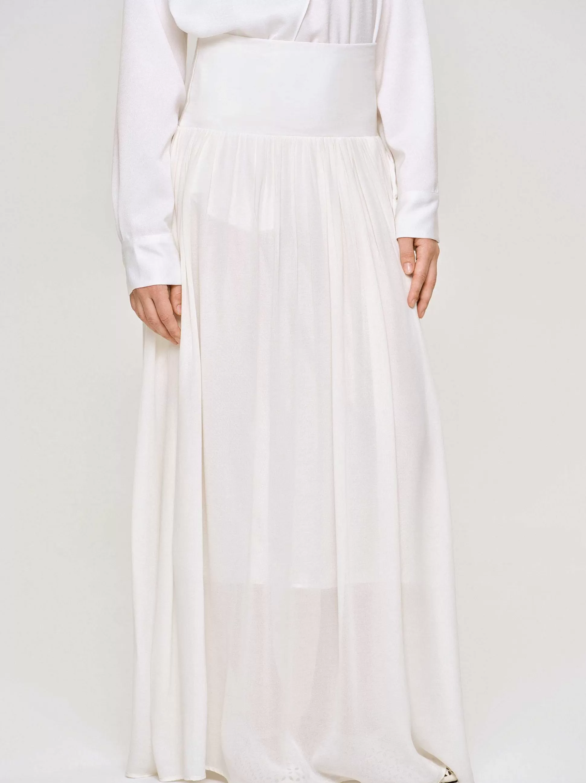 Women Source Unknown Bottoms-Ocelia Drop Waist Maxi Skirt, White
