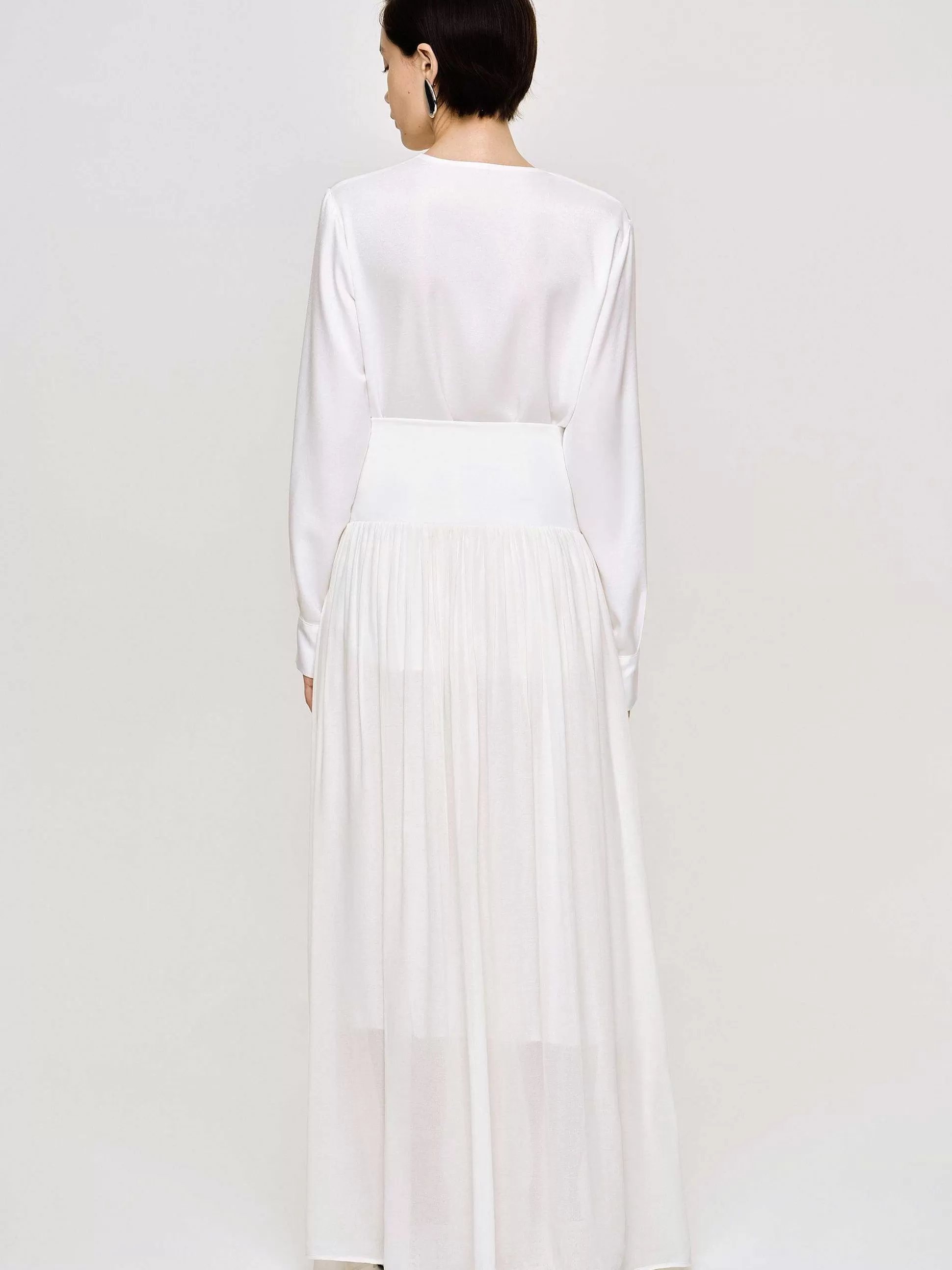 Women Source Unknown Bottoms-Ocelia Drop Waist Maxi Skirt, White