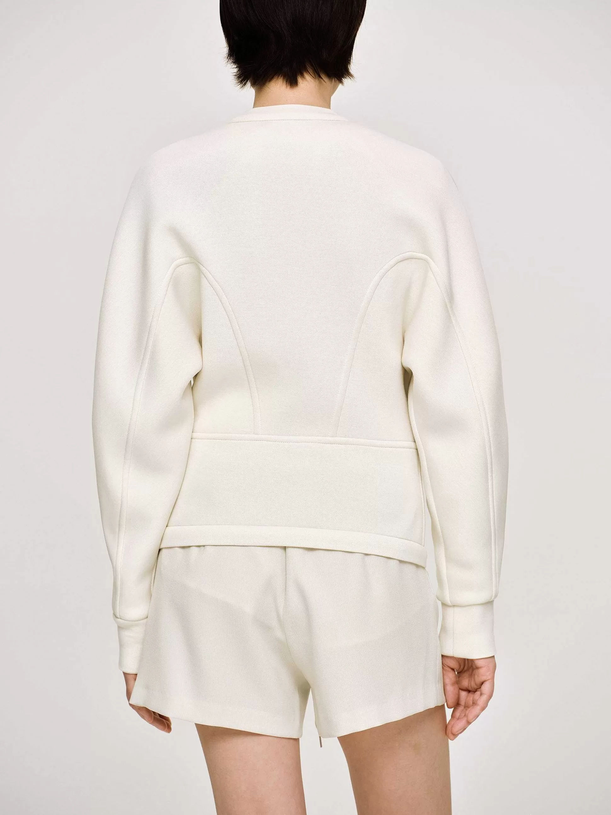 Women Source Unknown Accessories-Offset Button Jacket, Cream