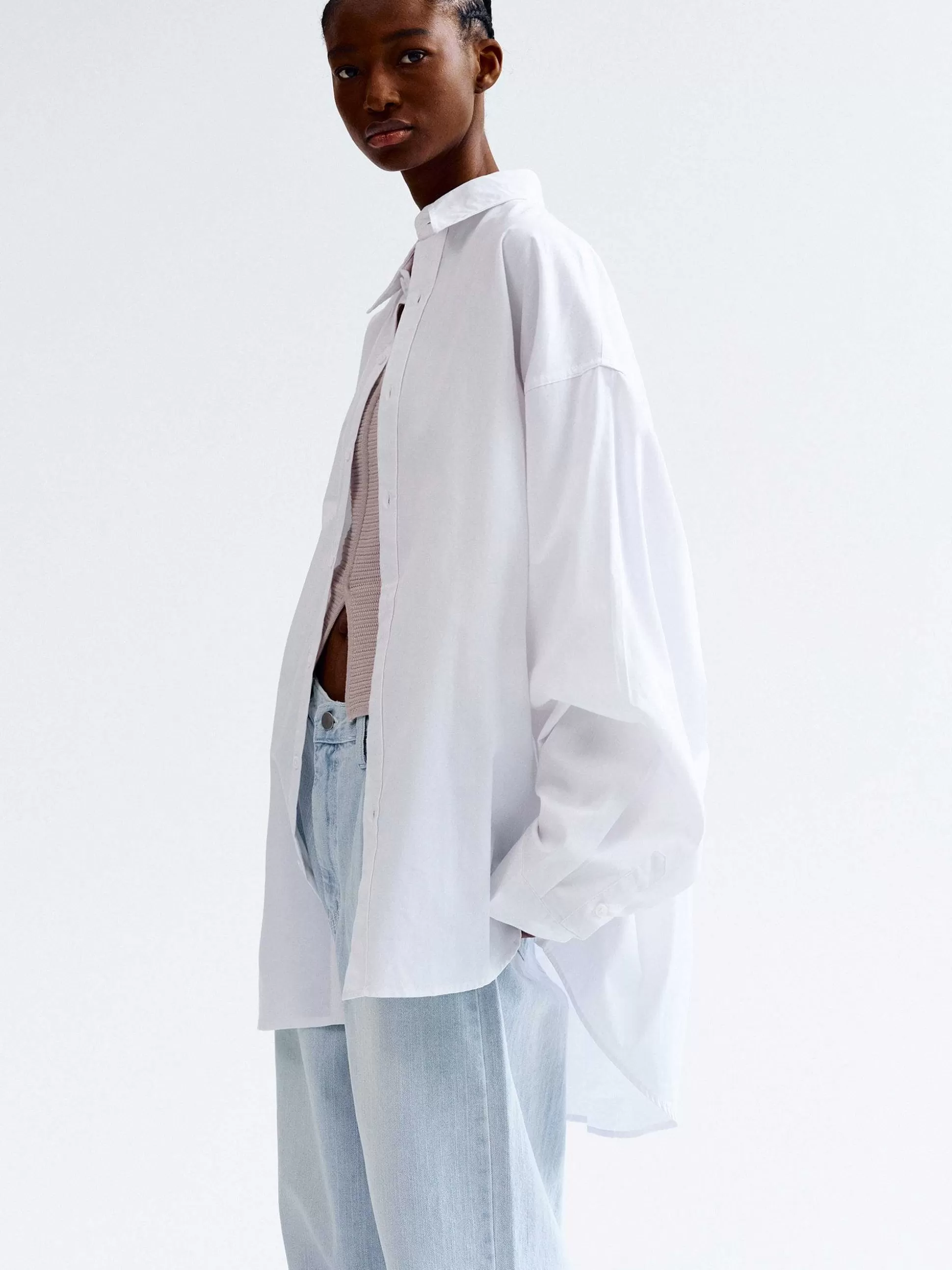 Women Source Unknown Accessories-Over-Fit Cotton Shirt, White
