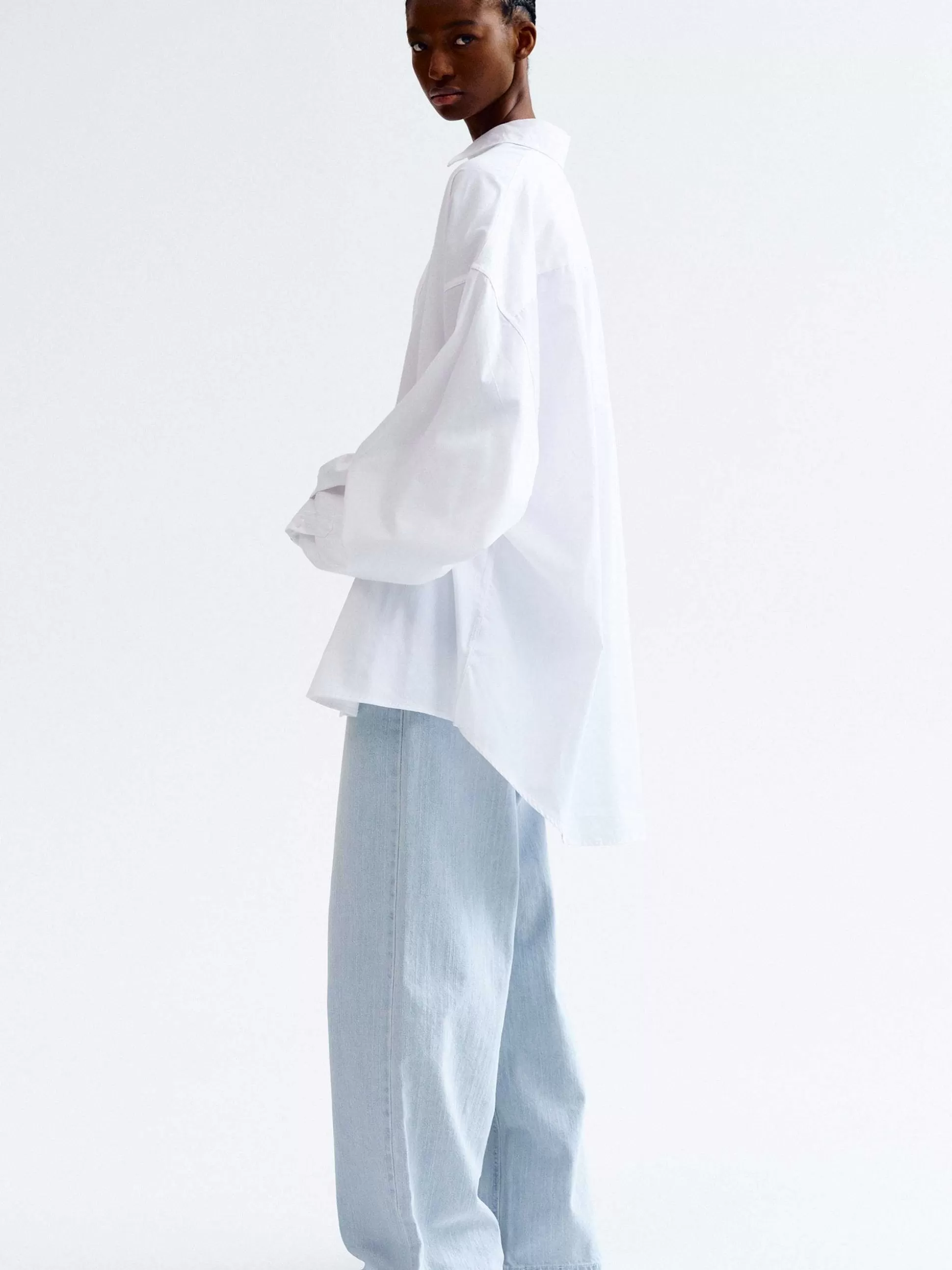 Women Source Unknown Accessories-Over-Fit Cotton Shirt, White