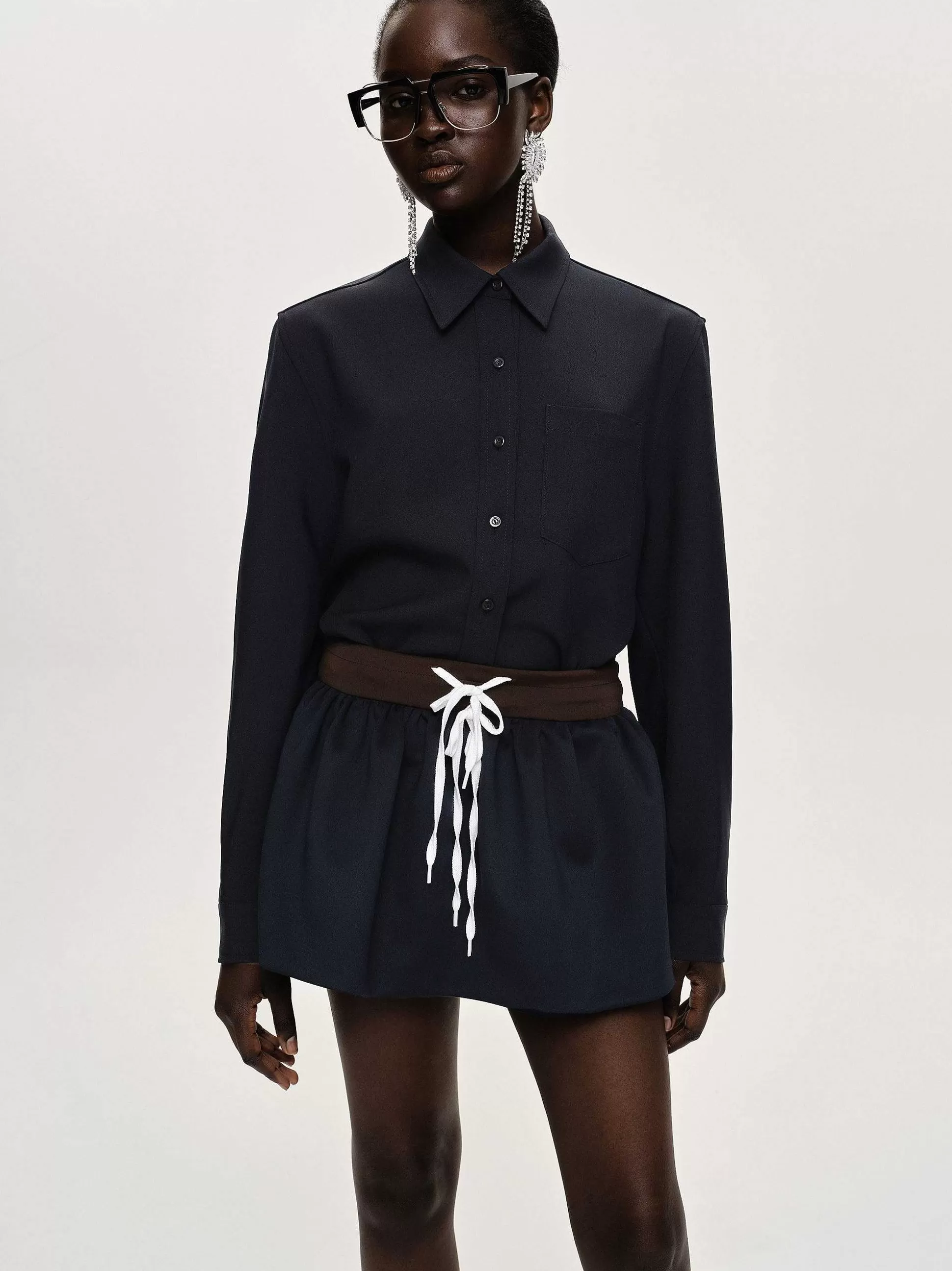 Women Source Unknown Clothing-Padded-Effect Miniskirt, Navy