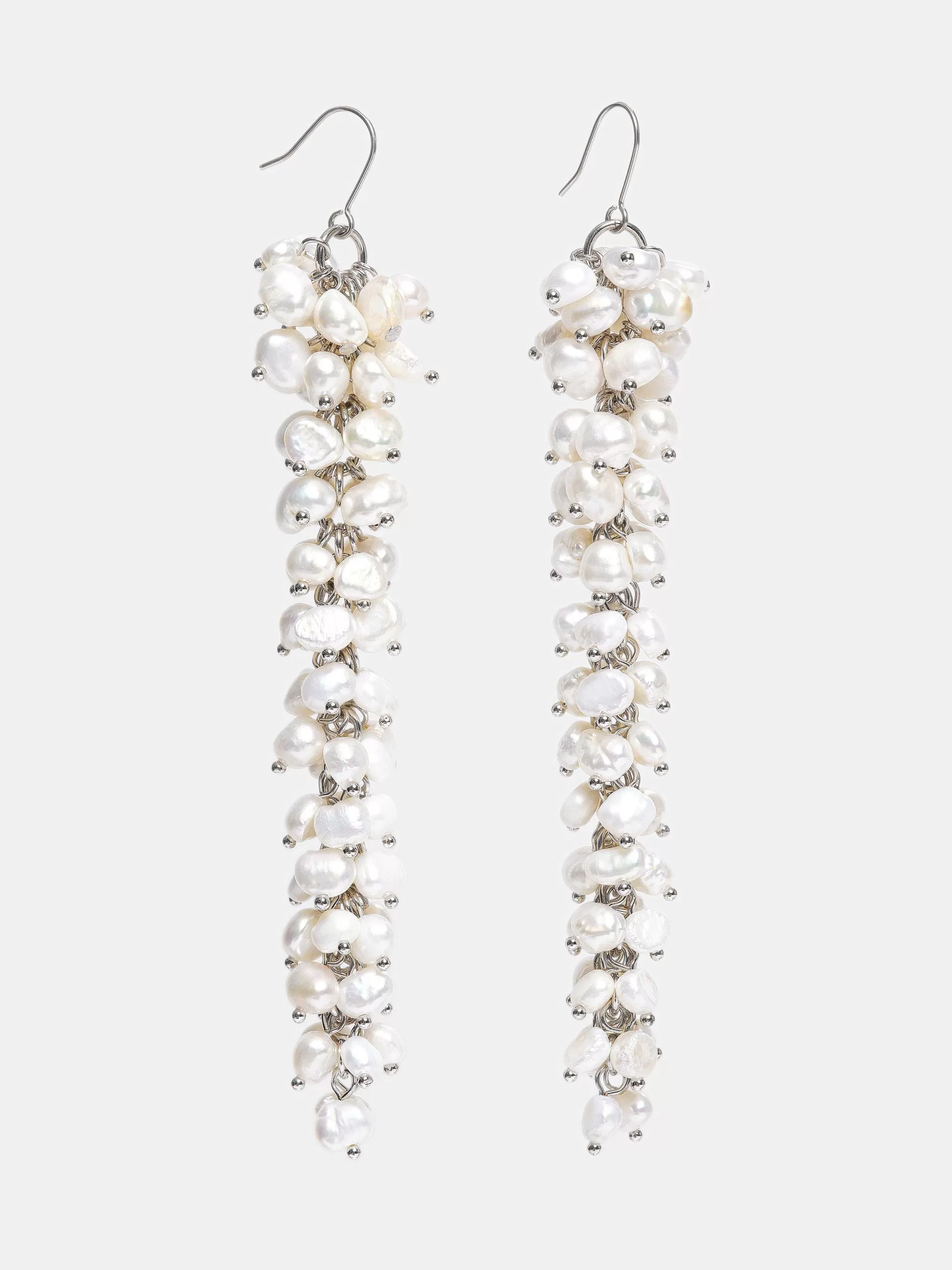 Women Source Unknown Accessories-Pearl Drop Earrings, White